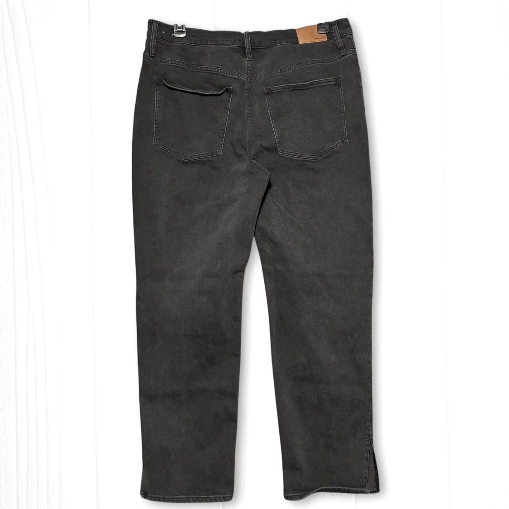 Madewell Madewell The Perfect Vintage Straight Jean Black Women's 33 Jeans 5-Pocket Denim High Rise Slit Stretch 90s Vintage Style Size 24" / US 00 / IT 34 - 2 Thumbnail
