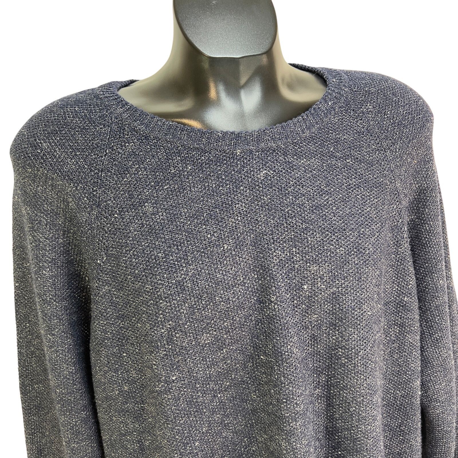 Billy Reid Billy Reid Seed Stitch Linen & Wool Crewneck Sweater Navy Size US XXL / EU 58 / 5 - 3 Thumbnail