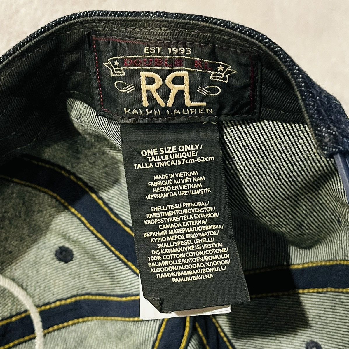 RRL Ralph Lauren Ralph Lauren Double RRL Selvedge Denim Indigo Wing Patch Hat Size ONE SIZE - 4 Thumbnail