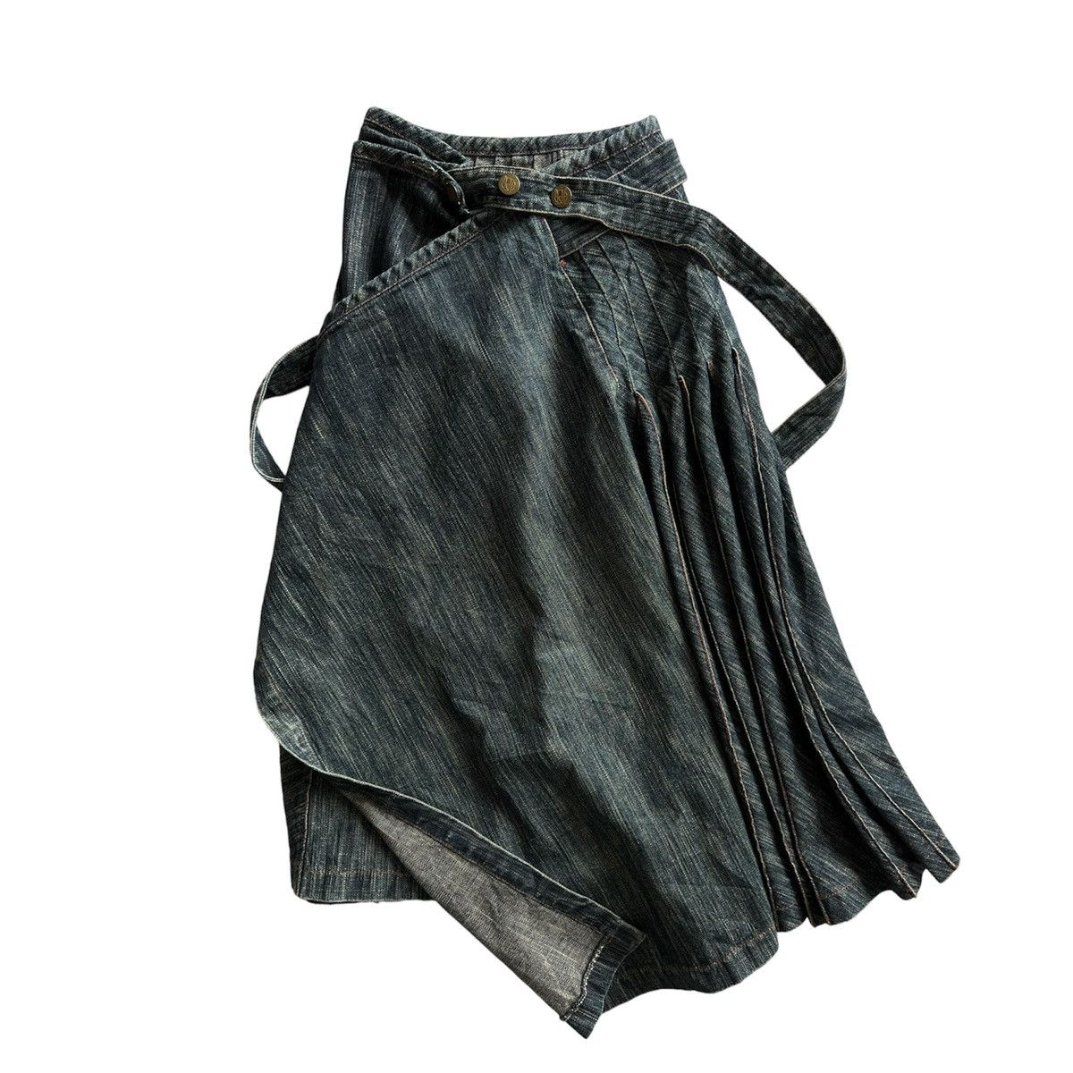 Jean Paul Gaultier × Vintage VINTAGE JEAN PAUL GAULTIER ASYMMETRIC DENIM SKIRT Size 30" / US 8 / IT 44 - 2 Thumbnail