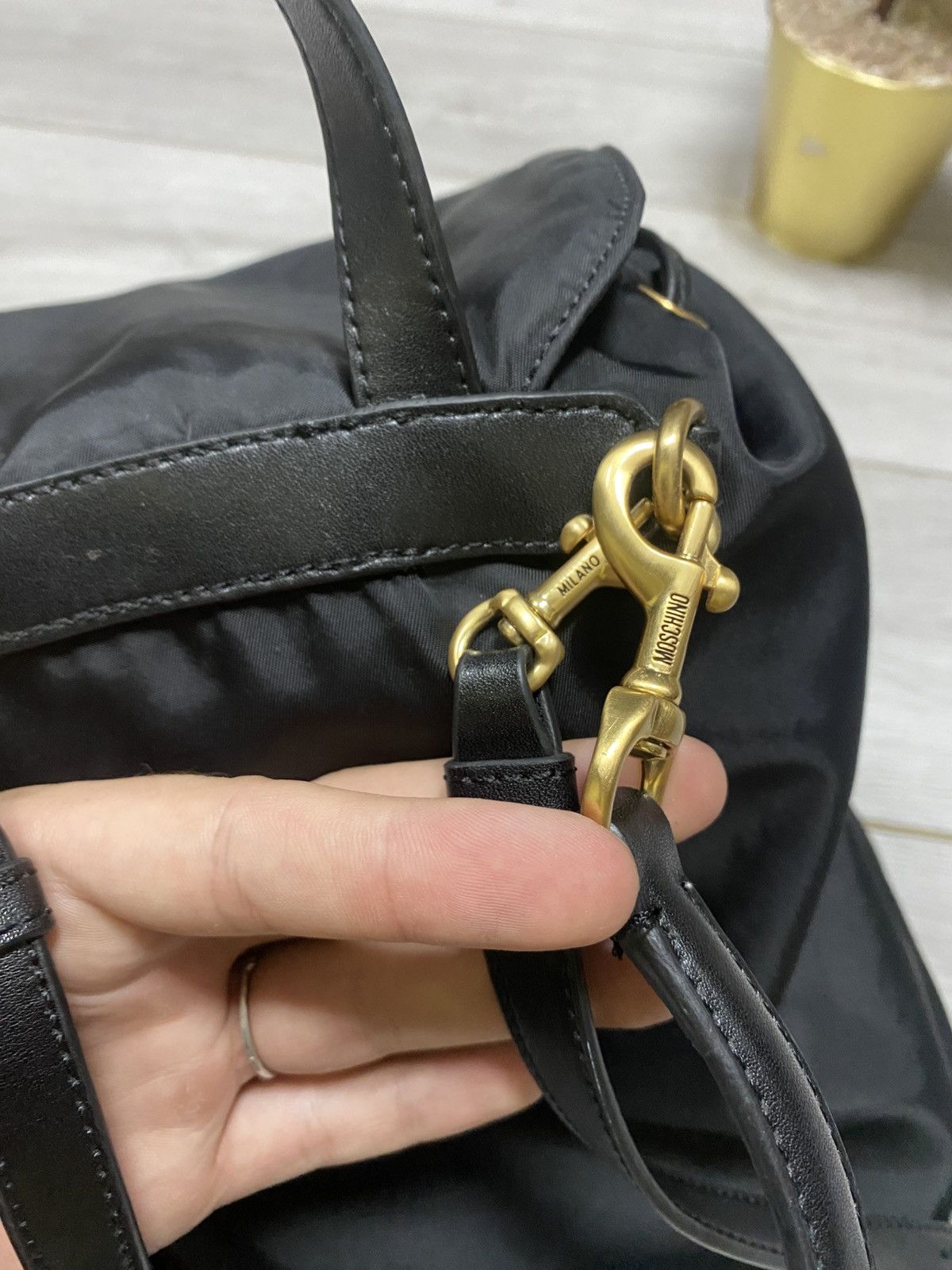 Moschino Moschino big gold logo backpack spell out Size ONE SIZE - 7 Thumbnail