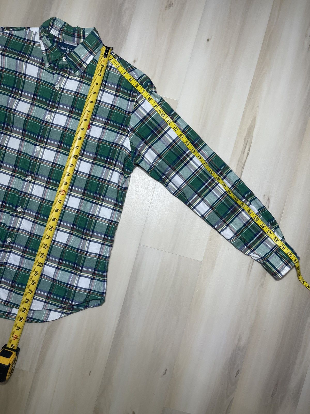 Polo Ralph Lauren Polo Ralph Lauren Green Plaid Custom Fit Button Down Sz M Size US M / EU 48-50 / 2 - 5 Thumbnail