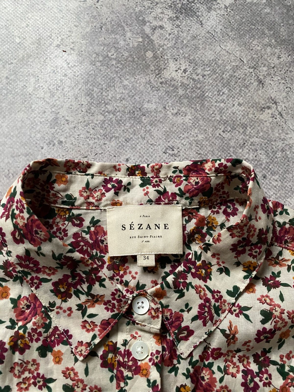 Sezane Sezane Blouse Pierro Shirt Floral Print Long Sleeve Women's Size XS / US 0-2 / IT 36-38 - 4 Thumbnail