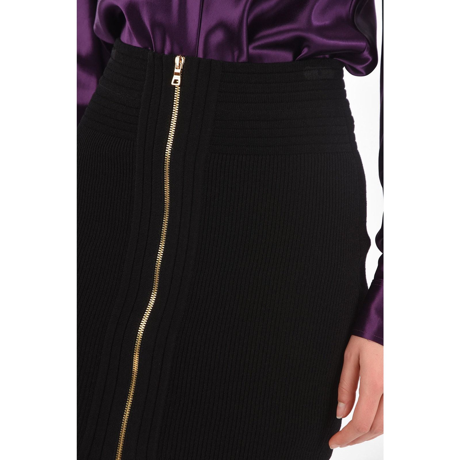 Balmain Balmain Ribbed-Knit Mini Skirt sz 46 FR (14 US) Size 36" / US 14 / IT 50 - 4 Thumbnail