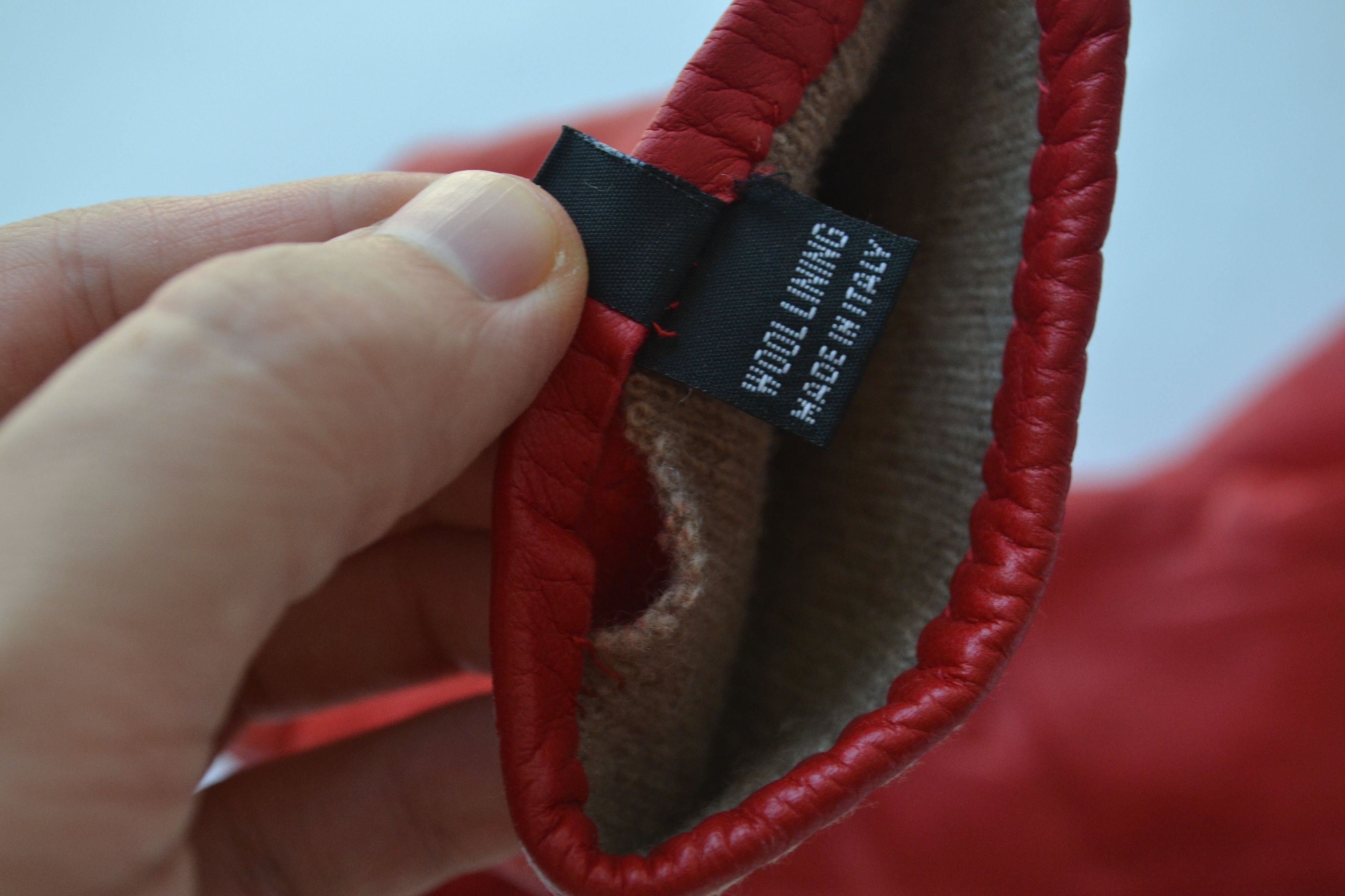 Jil Sander JIL SANDER Gloves Leather Red Vintage Wool by RAF SIMONS Size ONE SIZE - 6 Thumbnail