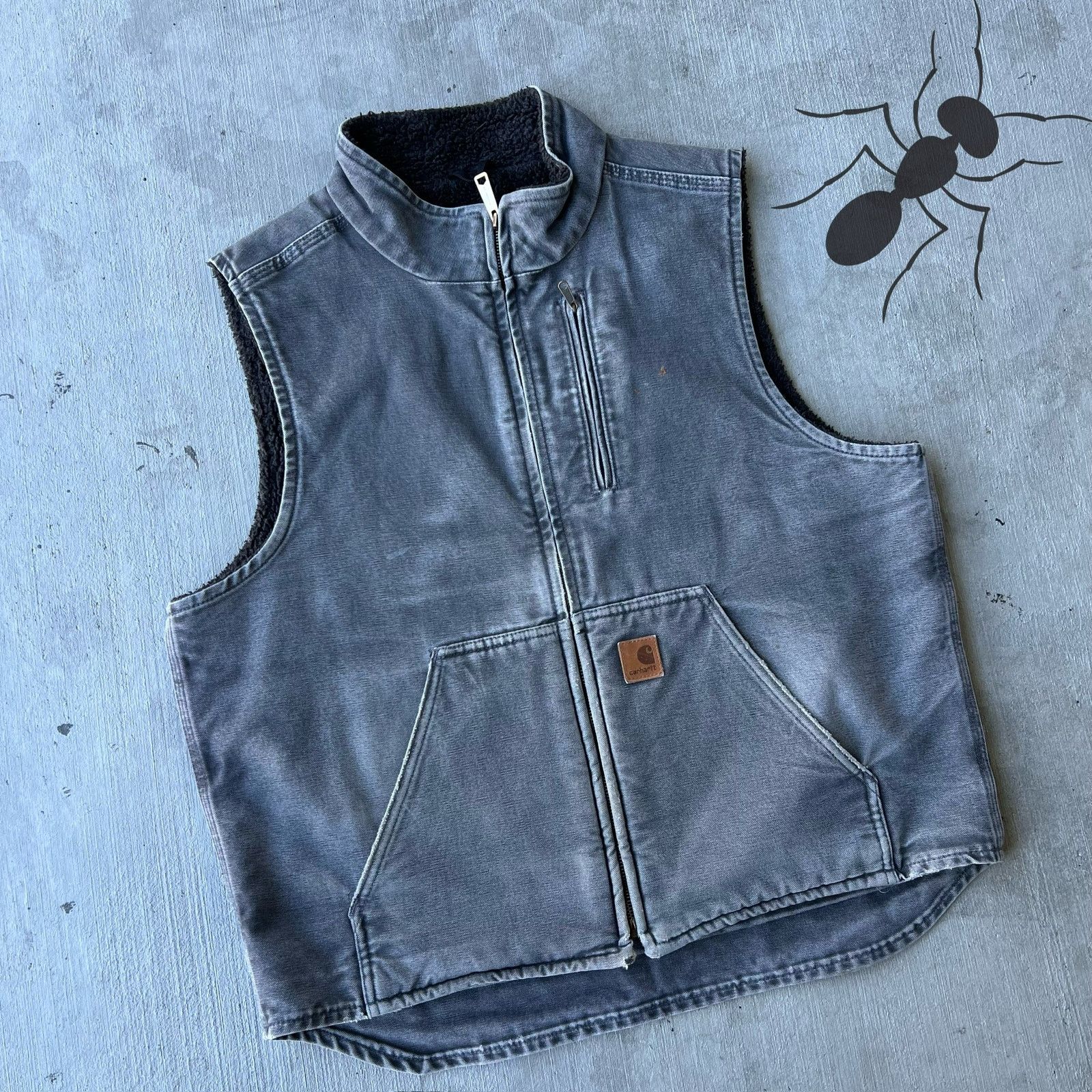 Carhartt × Vintage Carhartt V33 GVL faded gray work wear vest Size US L / EU 52-54 / 3 - 2 Thumbnail