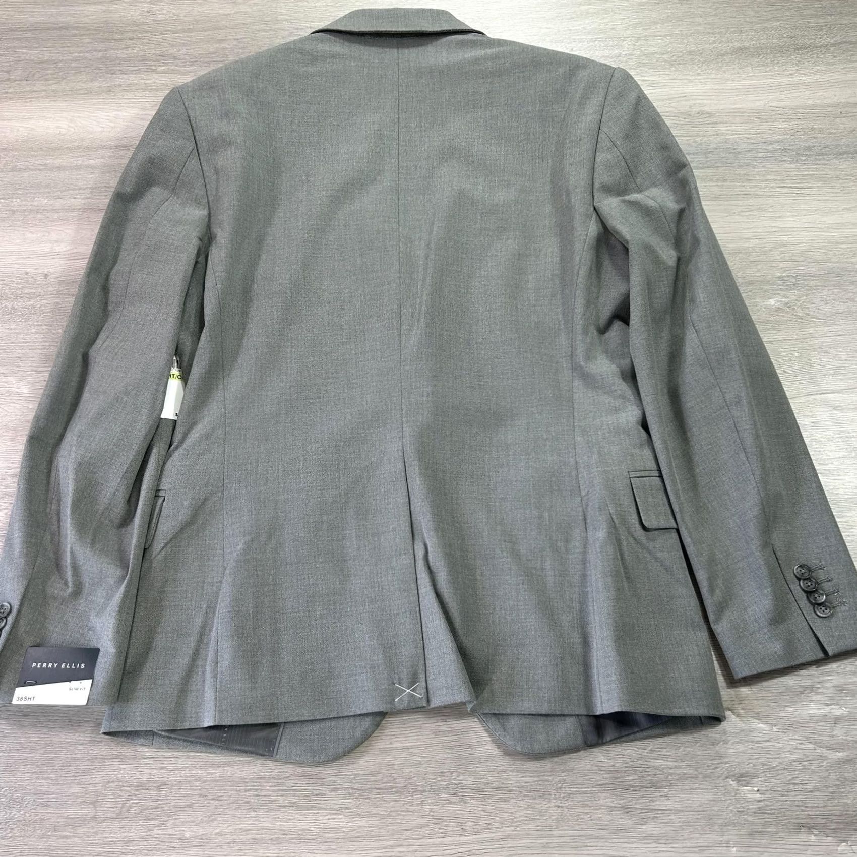 Perry Ellis Perry Ellis Blazer Mens 38 Short Gray Slim Fit Sport Coat Jacket Size US 38 / EU 54 - 2 Thumbnail