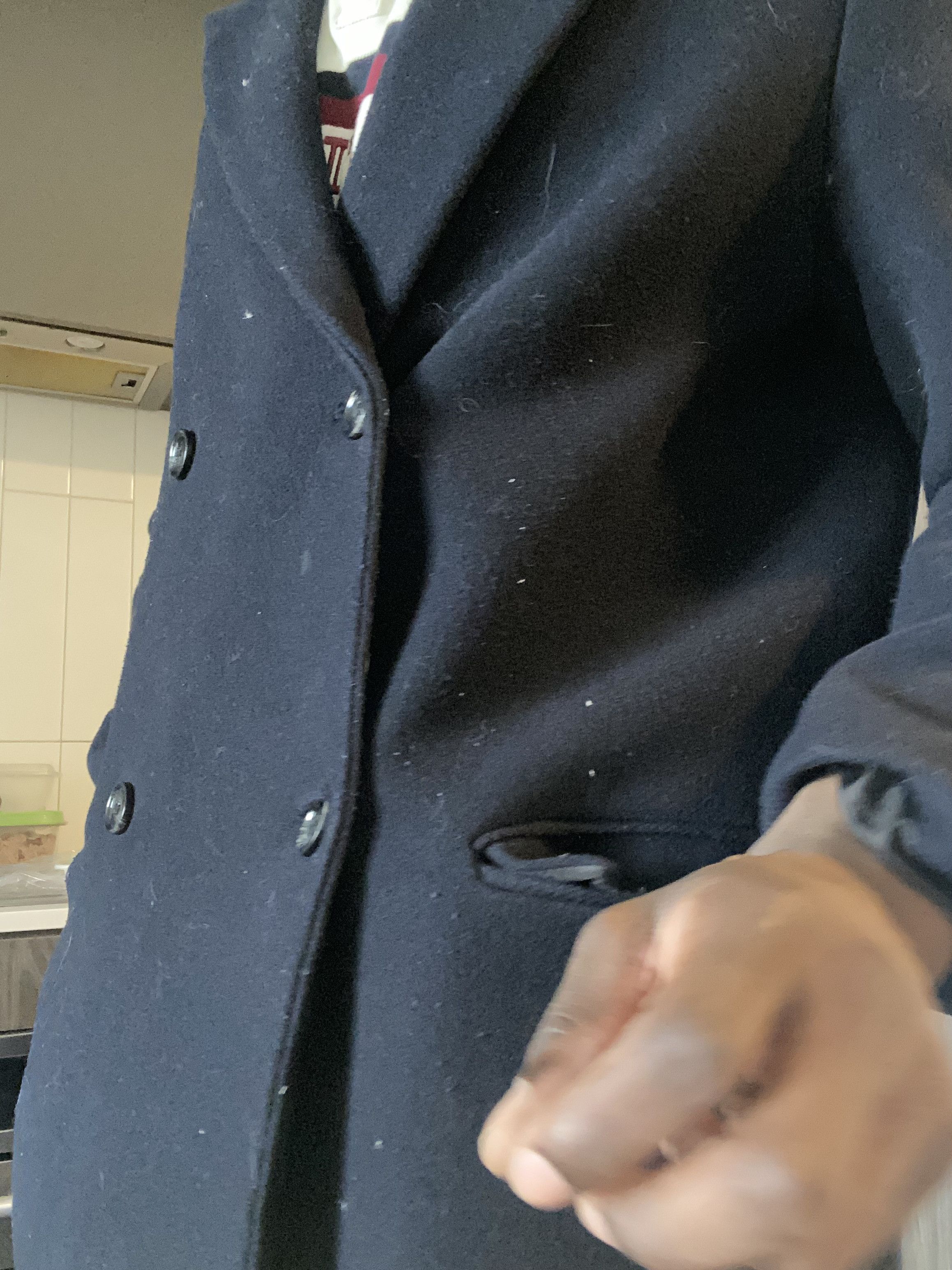 H&M H&M Dark Blue Double Breasted Coat Size US L / EU 52-54 / 3 - 4 Thumbnail