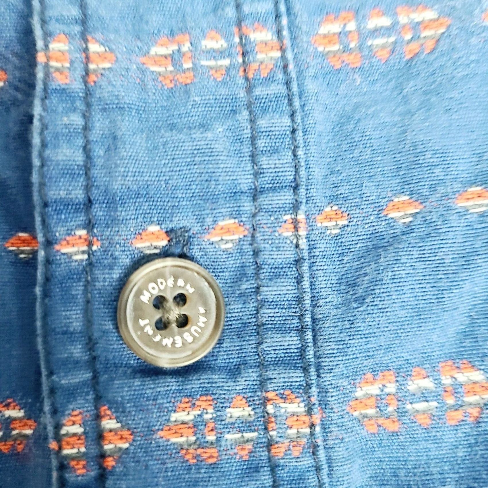 Vintage VINTAGE Modern Amusement Button-Down Shirt Teens M Aztec Blue Surfer Cotton Mens? Size US M / EU 48-50 / 2 - 4 Thumbnail