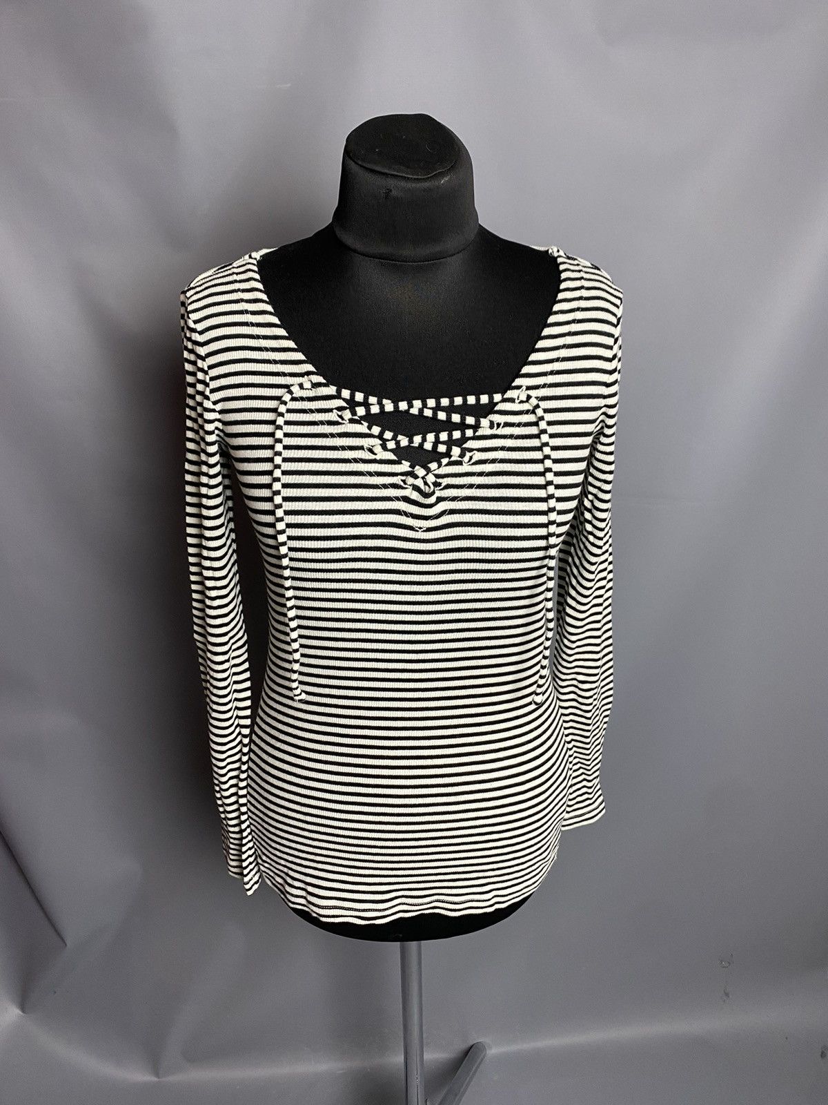 Denim & Supply Ralph Lauren Ralph Lauren Denim & Supply Stripe Lace Up Top S Long Sleeve Size S / US 4 / IT 40 - 1 Thumbnail