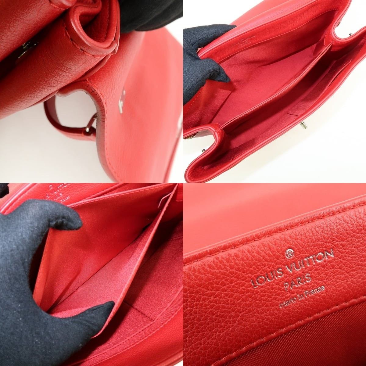 Louis Vuitton Louis Vuitton Lockme II Calfskin Top Handle Bag Red Size ONE SIZE - 7 Thumbnail
