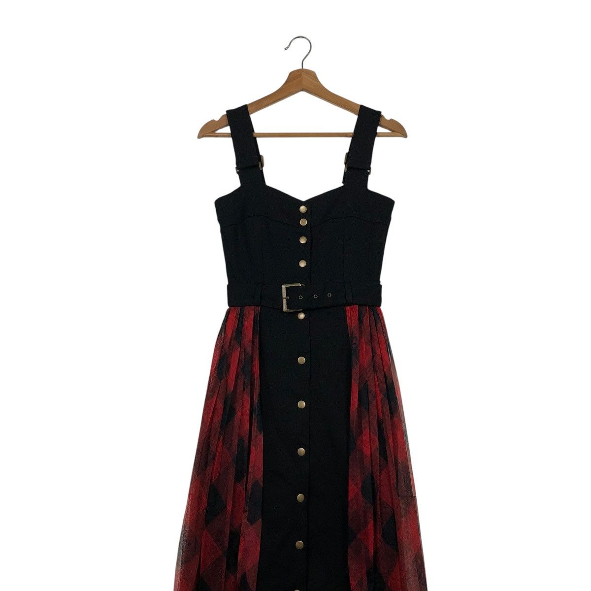 Hysteric Glamour 🔥PUNK DESIGN OVERALL MAXI SKIRT REDYAZEL TARTAN CHECK Size M / US 6-8 / IT 42-44 - 10 Thumbnail