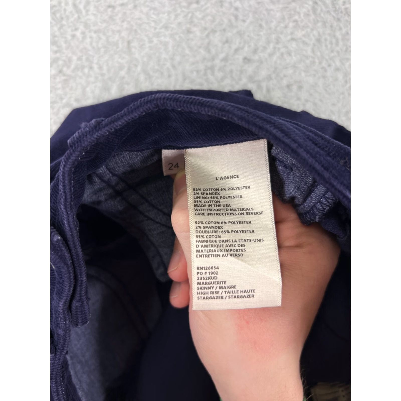 L'AGENCE L'AGENCE Jeans Womens 24 Blue Skinny 5-Pocket Design Denim Corduroy Stretch Pocket Zipper Button Vintage No N/A Size 42" / US 20 - 4 Thumbnail