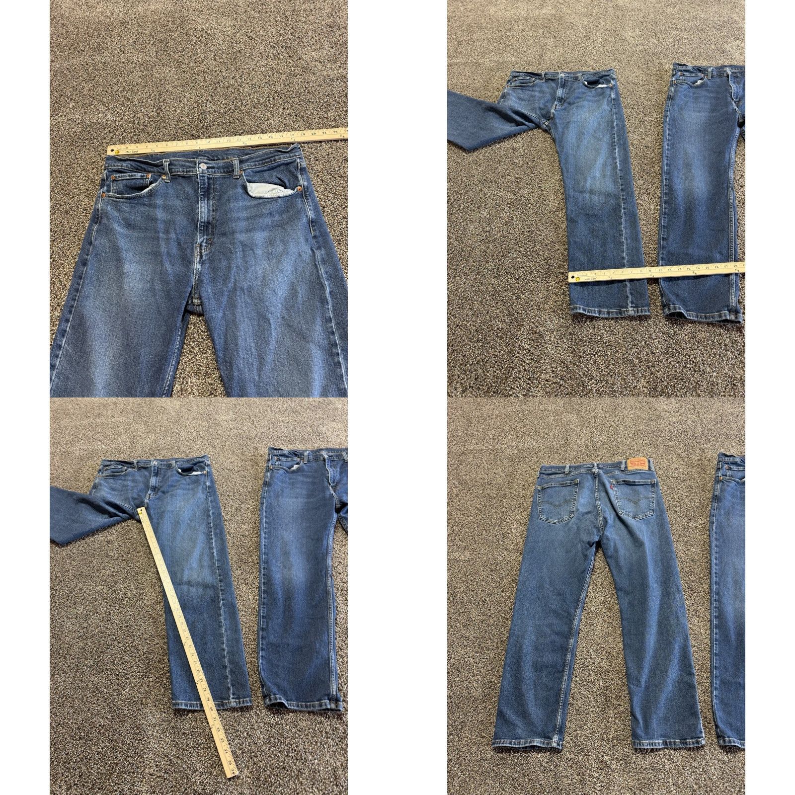 Levi's 505 Jeans 38 Regular Blue Denim Straight Mens 38x30 Lot of 2
