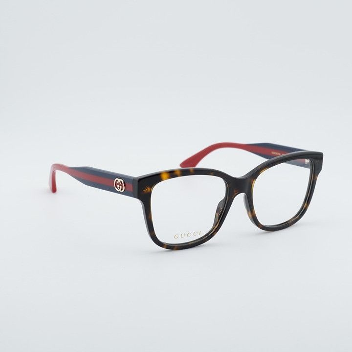 Gucci Gucci GG0038ONN 003 Eyeglasses Havana 54mm Square Frame Size ONE SIZE - 5 Thumbnail