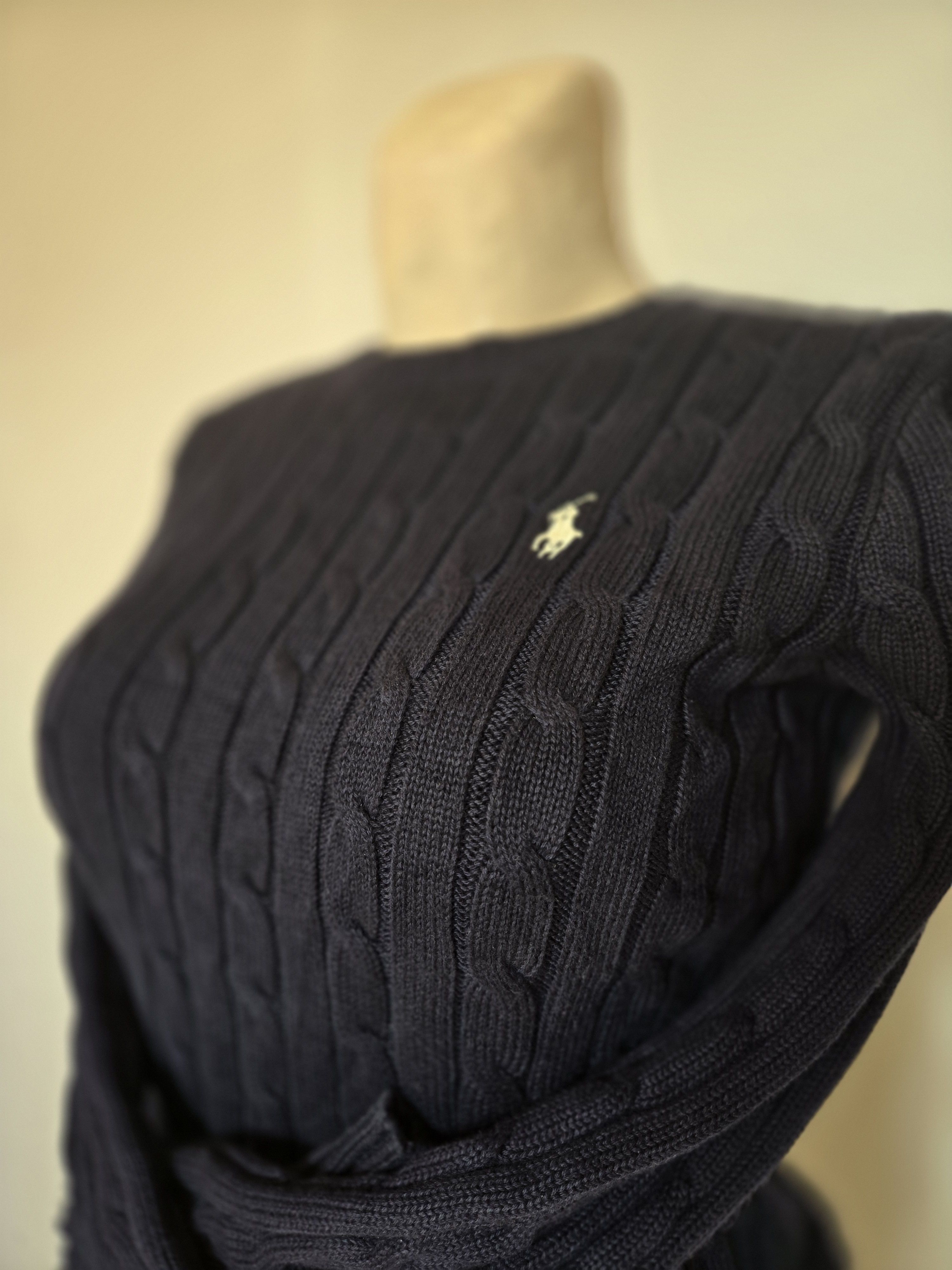 Ralph Lauren POLO RALPH LAUREN | Navy Blue Cable Knit Sweater XS Size XS / US 0-2 / IT 36-38 - 4 Thumbnail