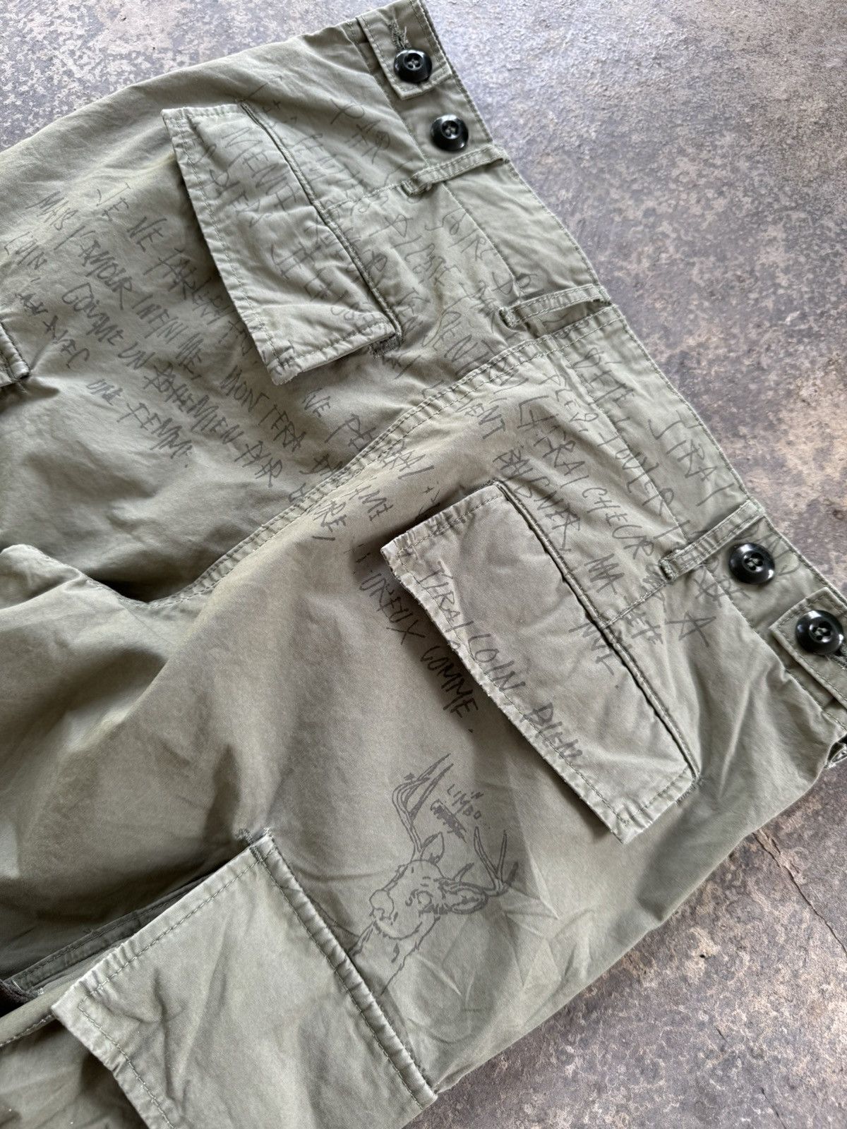 Japanese Brand Ila Vee Dub Art Splash Paint Cargo Pants Size US 32 / EU 48 - 10 Thumbnail