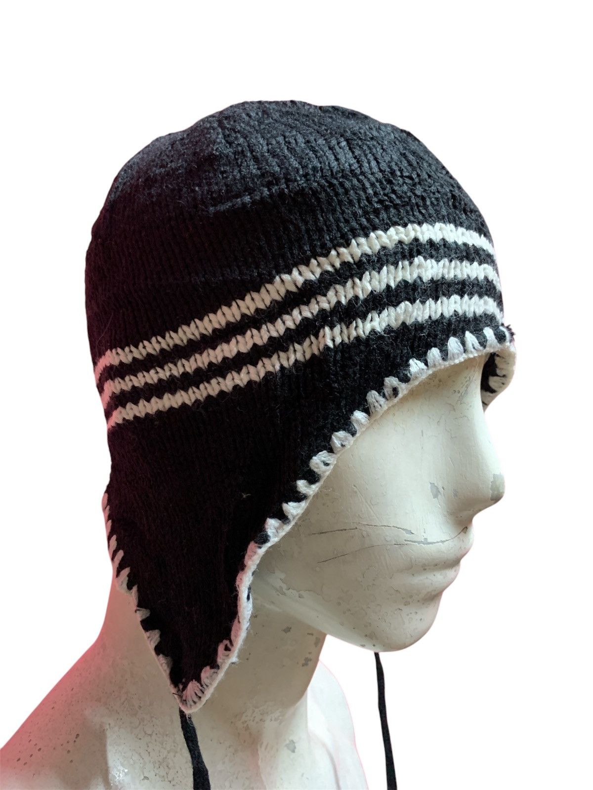 Adidas × Vintage Adidas Beanie Vintage Full Black Size ONE SIZE - 2 Thumbnail