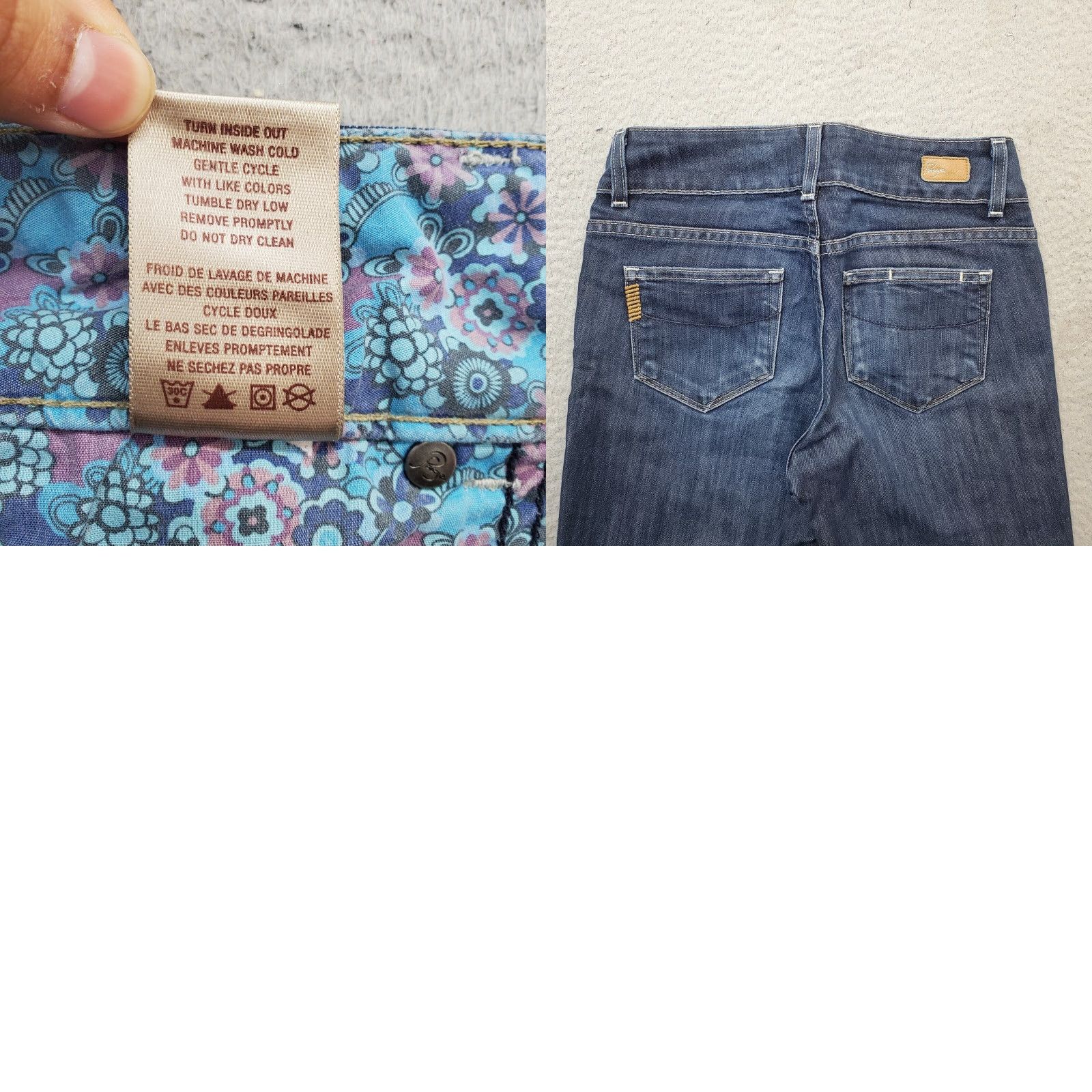 Paige Paige Bootcut Jeans Womens Size 26 Navy Denim 2-Button Fly 5-Pocket Inseam 27.75 In. Cotton Premium Blue Size 26" / US 2 / IT 38 - 8 Thumbnail