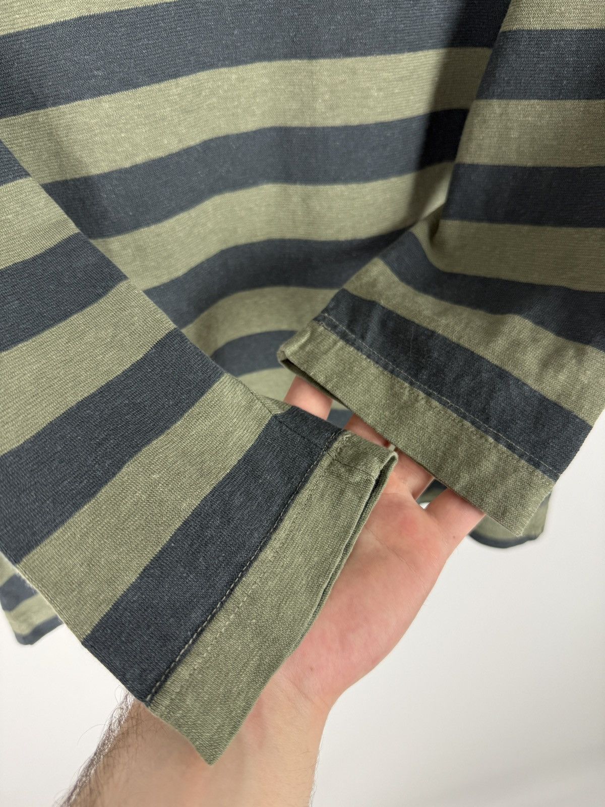 OSKA OSKA Green Stripe Hemp Cotton Scoop Neck 3/4 Sleeve Shirt Size S / US 4 / IT 40 - 5 Thumbnail