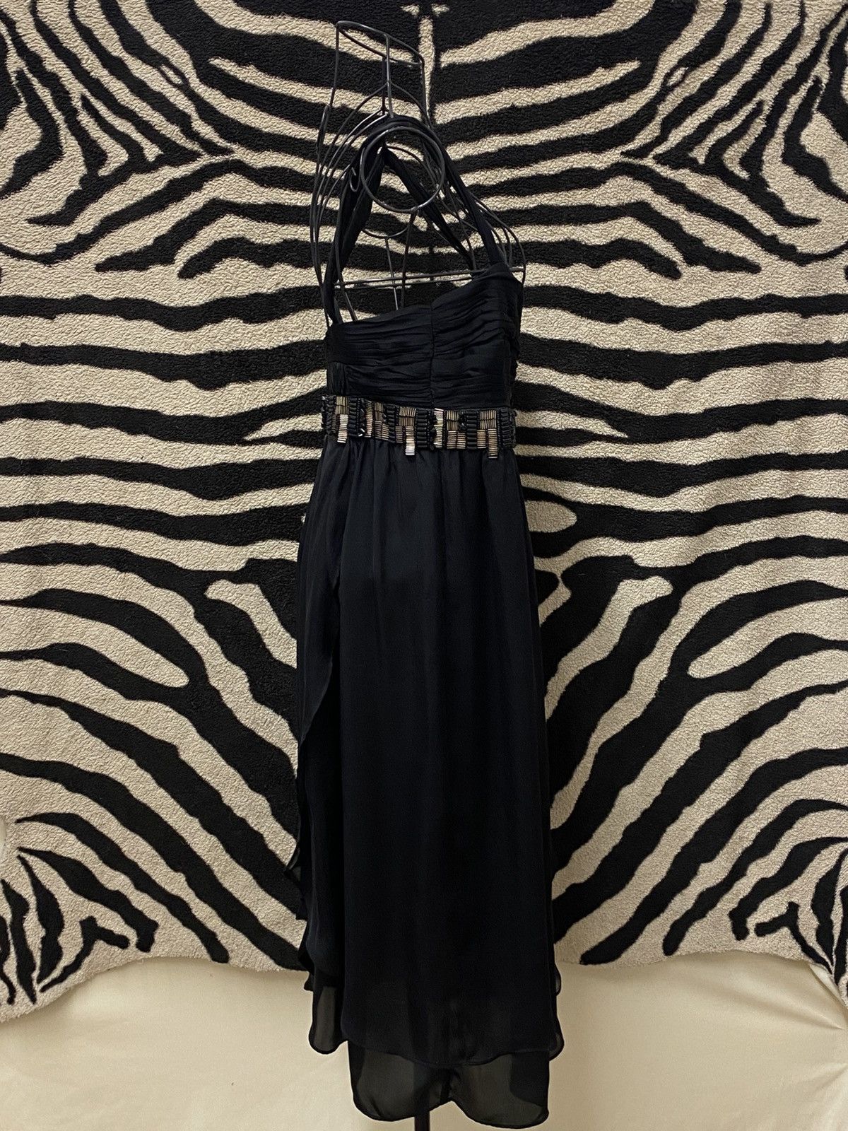 Vintage Vintage black comfortable flashy silk cocktail dress Size S / US 4 / IT 40 - 4 Thumbnail