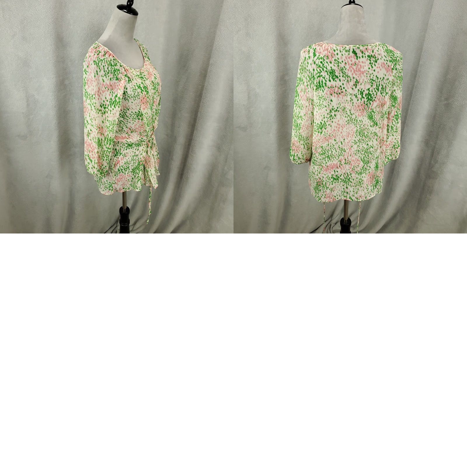 Talbots Talbots Blouse Womens 12 Multicolor Geometric 3/4 Sleeve Tie Front Lightweight Sheer Bohemian Classic Size XL / US 12-14 / IT 48-50 - 8 Thumbnail