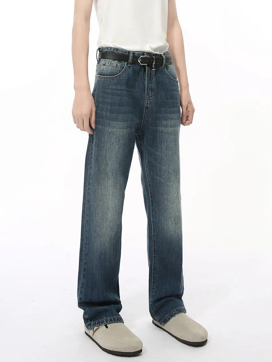 Japanese Brand Retro loose straight leg high street jeans Size US 32 / EU 48 - 2 Thumbnail