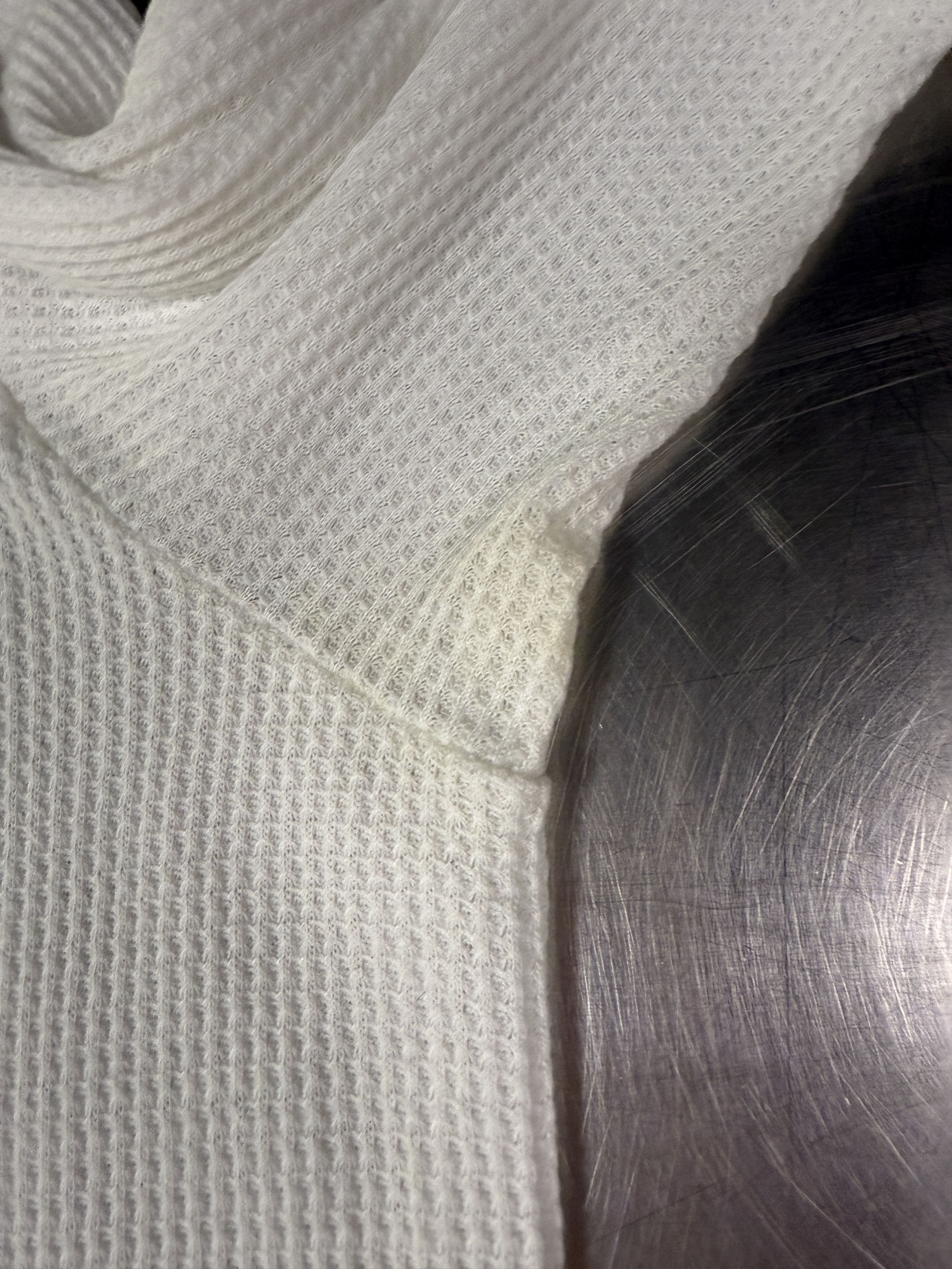 Greg Lauren Greg Lauren White Thermal Long Sleeve Wrecked Tee Size US XL / EU 56 / 4 - 5 Thumbnail