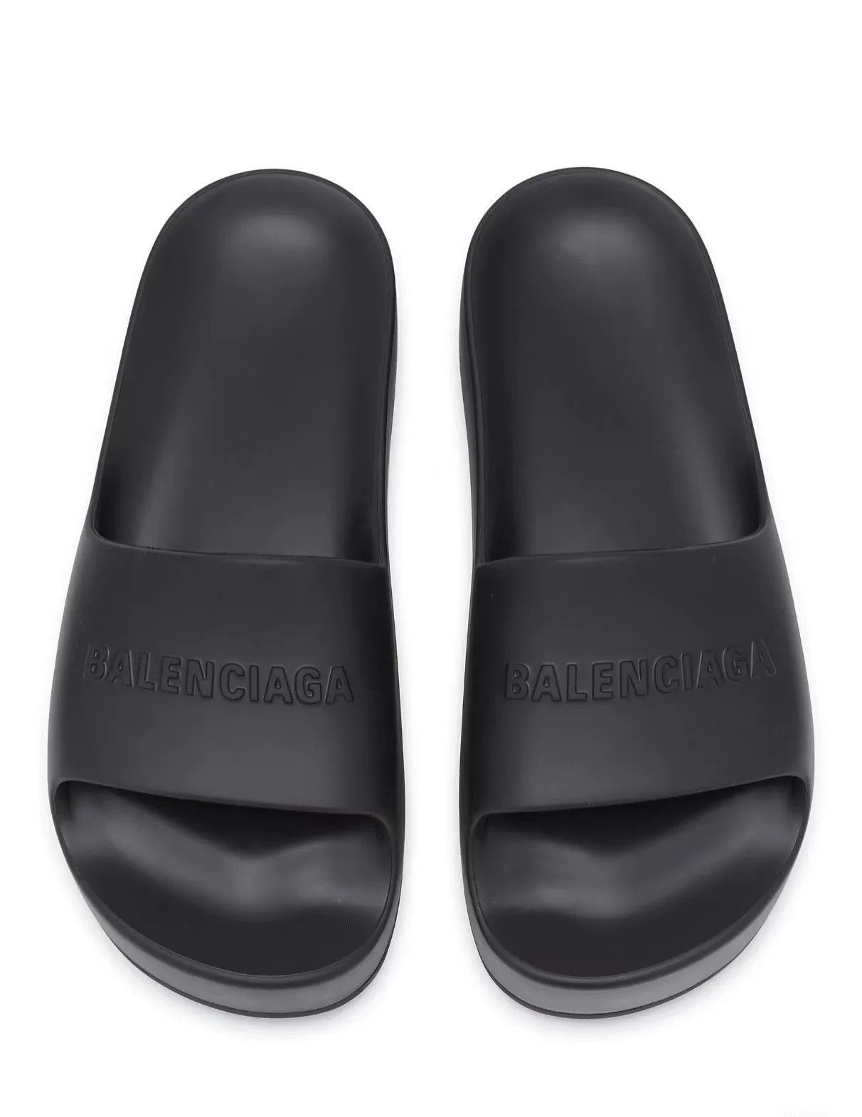 Balenciaga Balenciaga Black Thick-Soled Slides Size US 4 / IT 34 - 1 Thumbnail