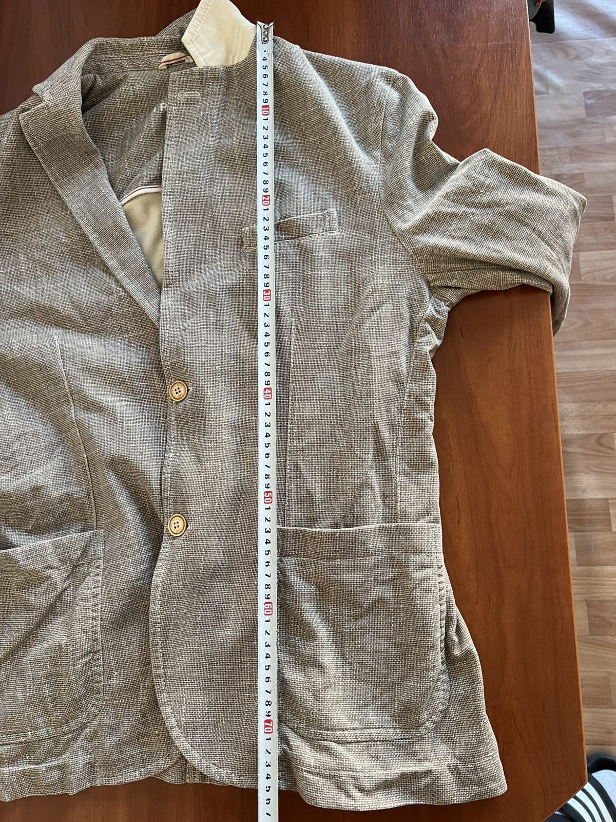 Circolo 1901 CIRCOLO 1901 STRETCH MENS GRAY BEIGE SOLID BLAZER JACKET 56 Size 54L - 17 Thumbnail