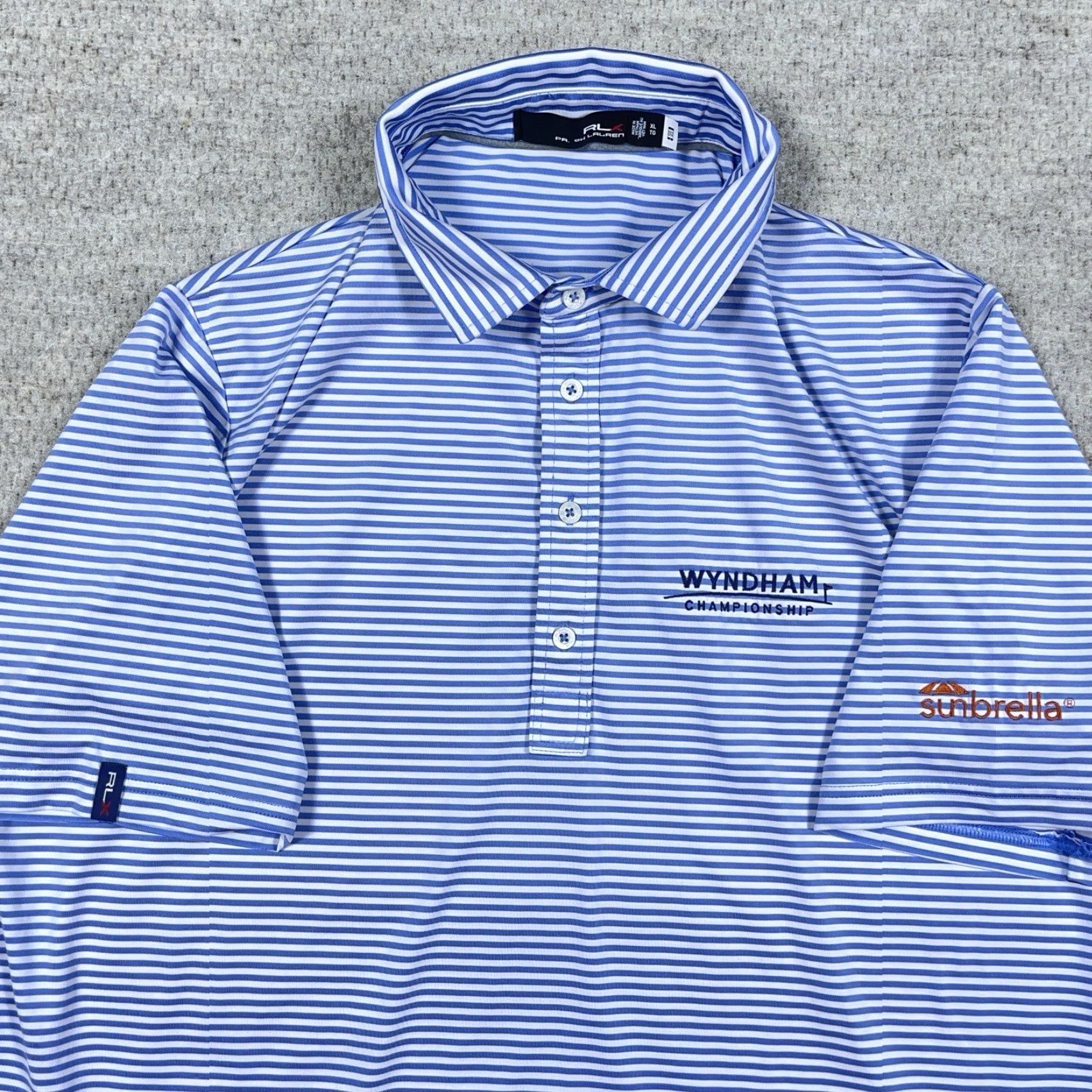RLX Ralph Lauren VINTAGE RLX Ralph Lauren Polo Shirt Men XL Blue Striped Performance Wyndham Golf Corse Size US XL / EU 56 / 4 - 4 Thumbnail