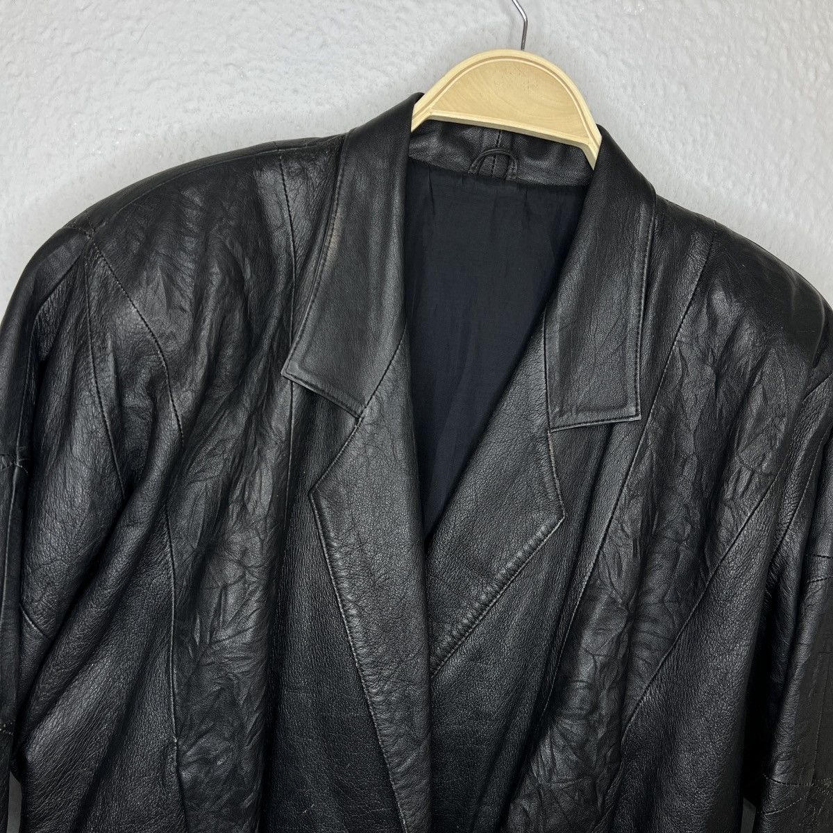 Vera Pelle × Vintage Vintage Leather Jacket Biker Ramones Black Genuine Trucker Size US M / EU 48-50 / 2 - 4 Thumbnail