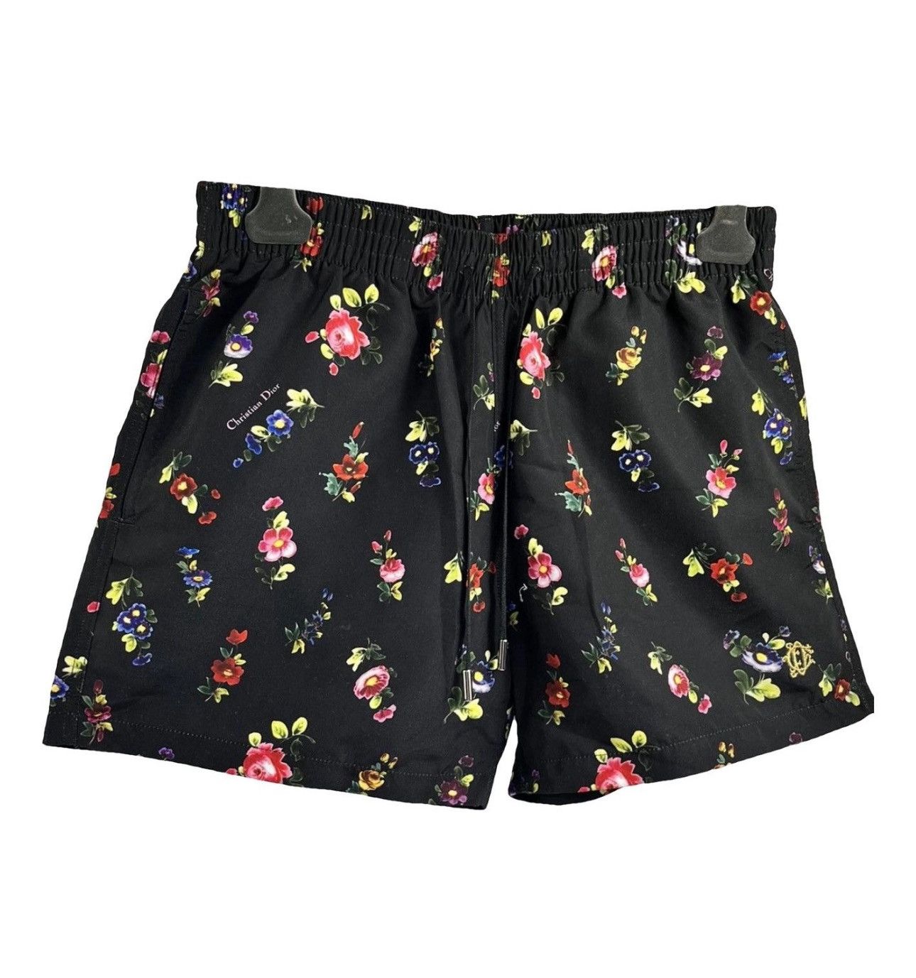 Dior FLORAL PRINT EMBROIDERED LOGO BLACK SWIMSHORTS Size US 30 / EU 46 - 1 Thumbnail