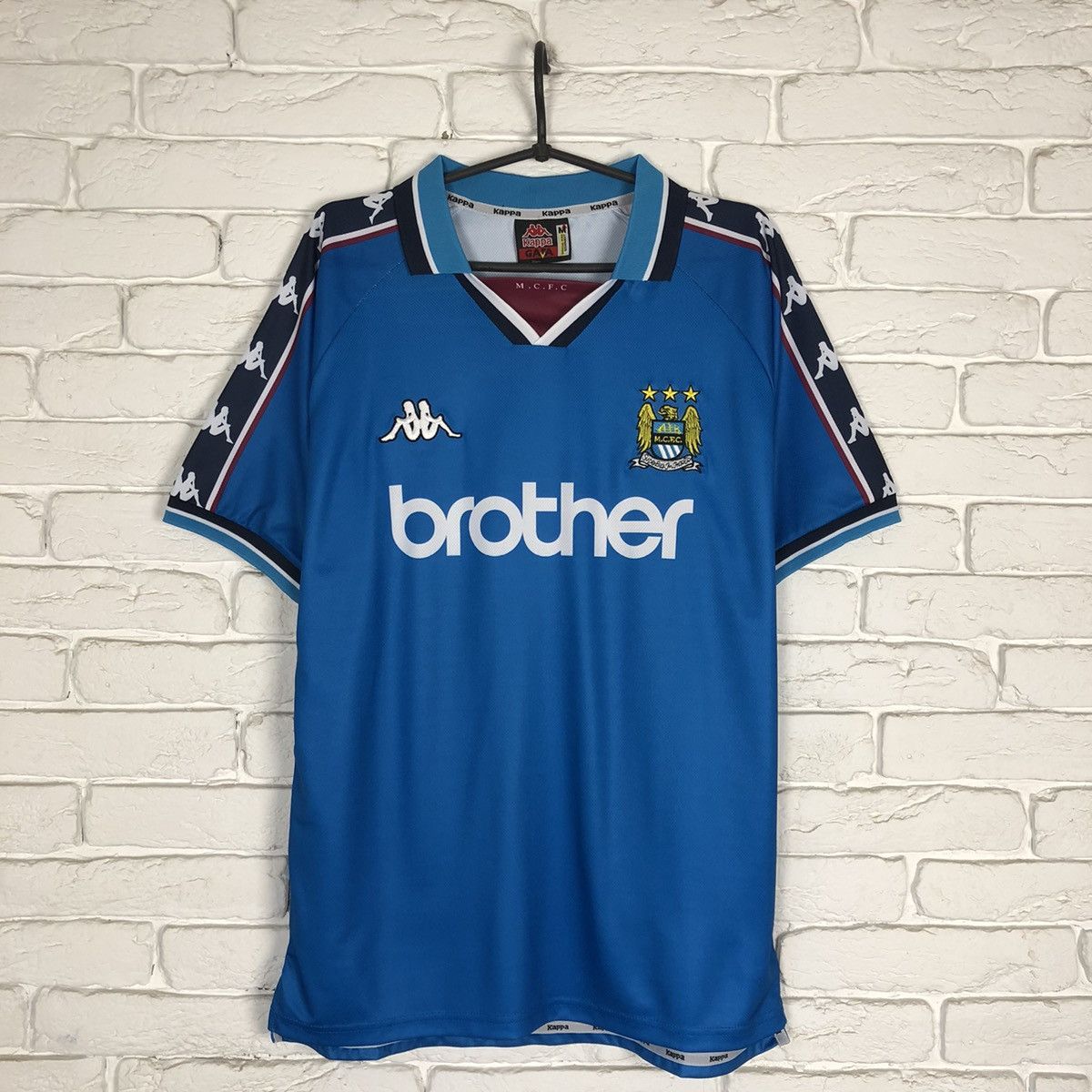 Kappa Retro copy Manchester City 1997 1998 home jersey Size US XL / EU 56 / 4 - 1 Thumbnail