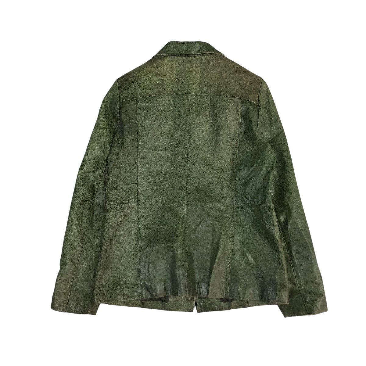 Japanese Brand 🔥VINTAGE BIKER CROPPED LEATHER JACKET BANANA REPUBLIC Size US M / EU 48-50 / 2 - 2 Thumbnail