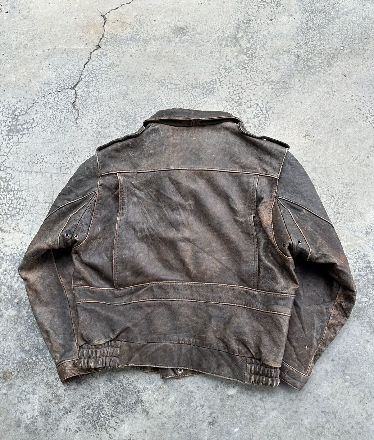 Vintage 🪖Vintage 80’s A2 Aviator Military Brown Leather Jacket Size US S / EU 44-46 / 1 - 7 Thumbnail