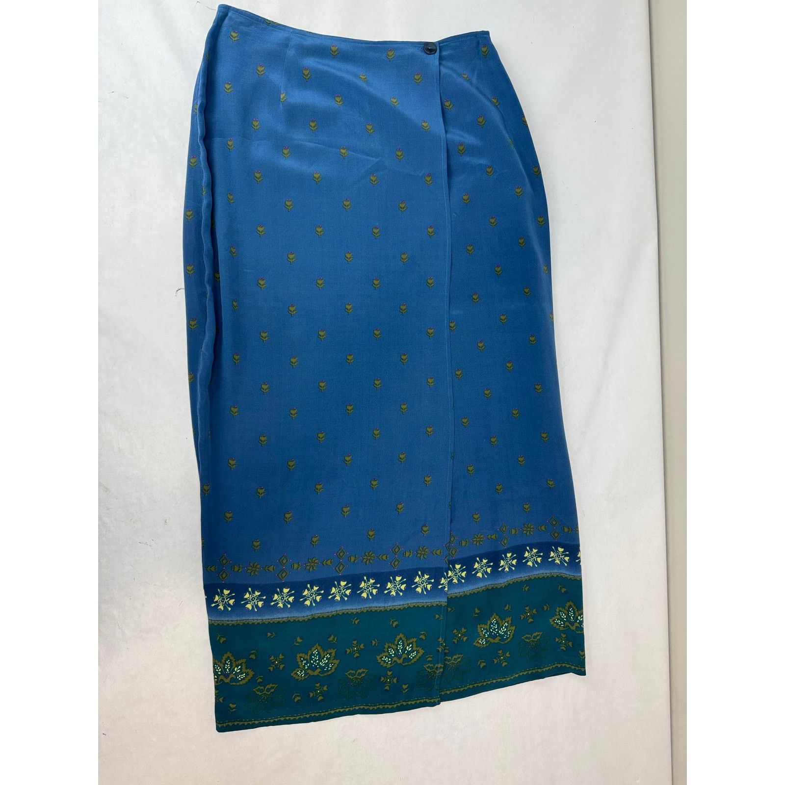 Other Vintage 1990s Straight 100% Silk Skirt Blue Allison Taylor 8 Size 30" / US 8 / IT 44 - 1 Thumbnail