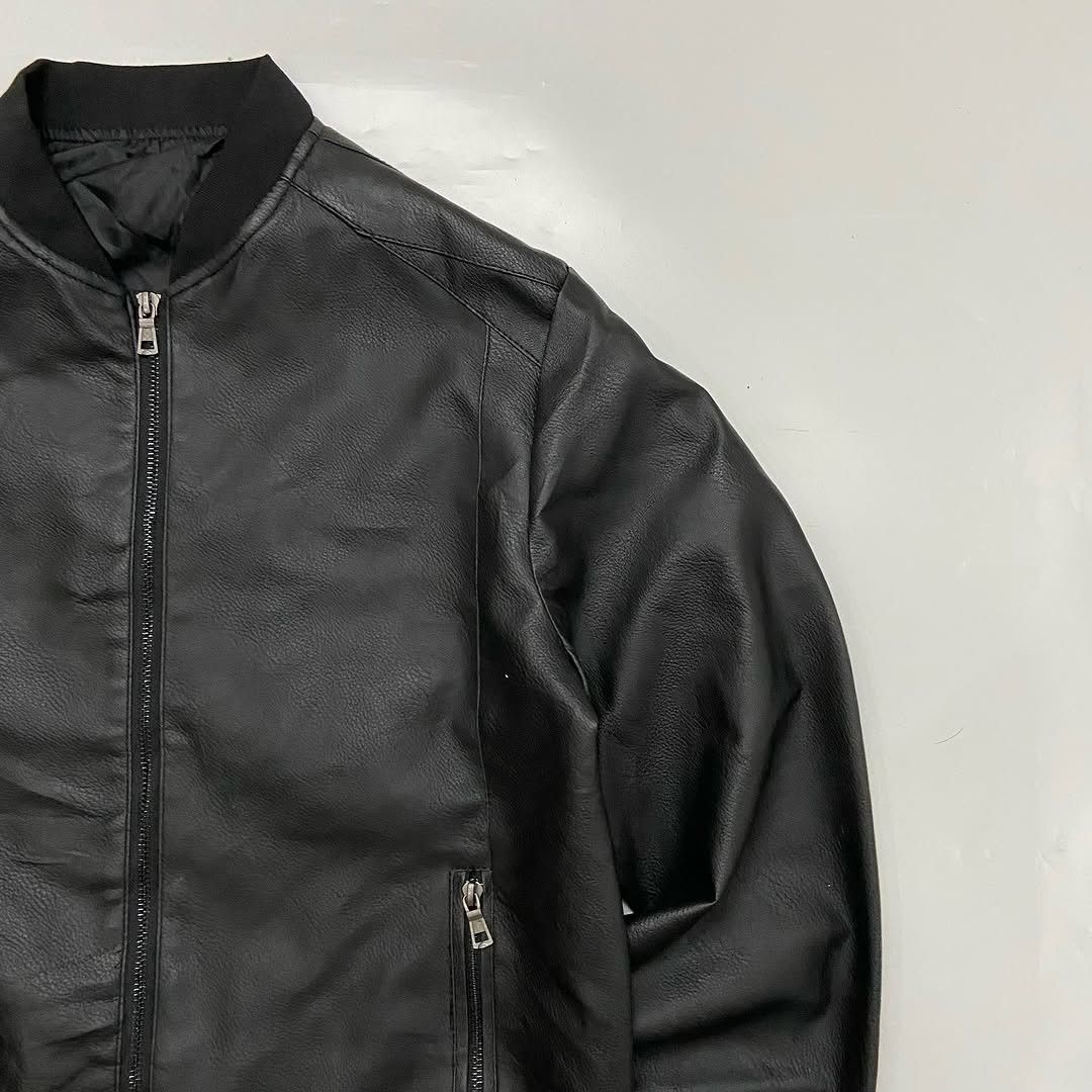Genuine Leather Casual Bomber Leather Jacket Size US L / EU 52-54 / 3 - 3 Thumbnail