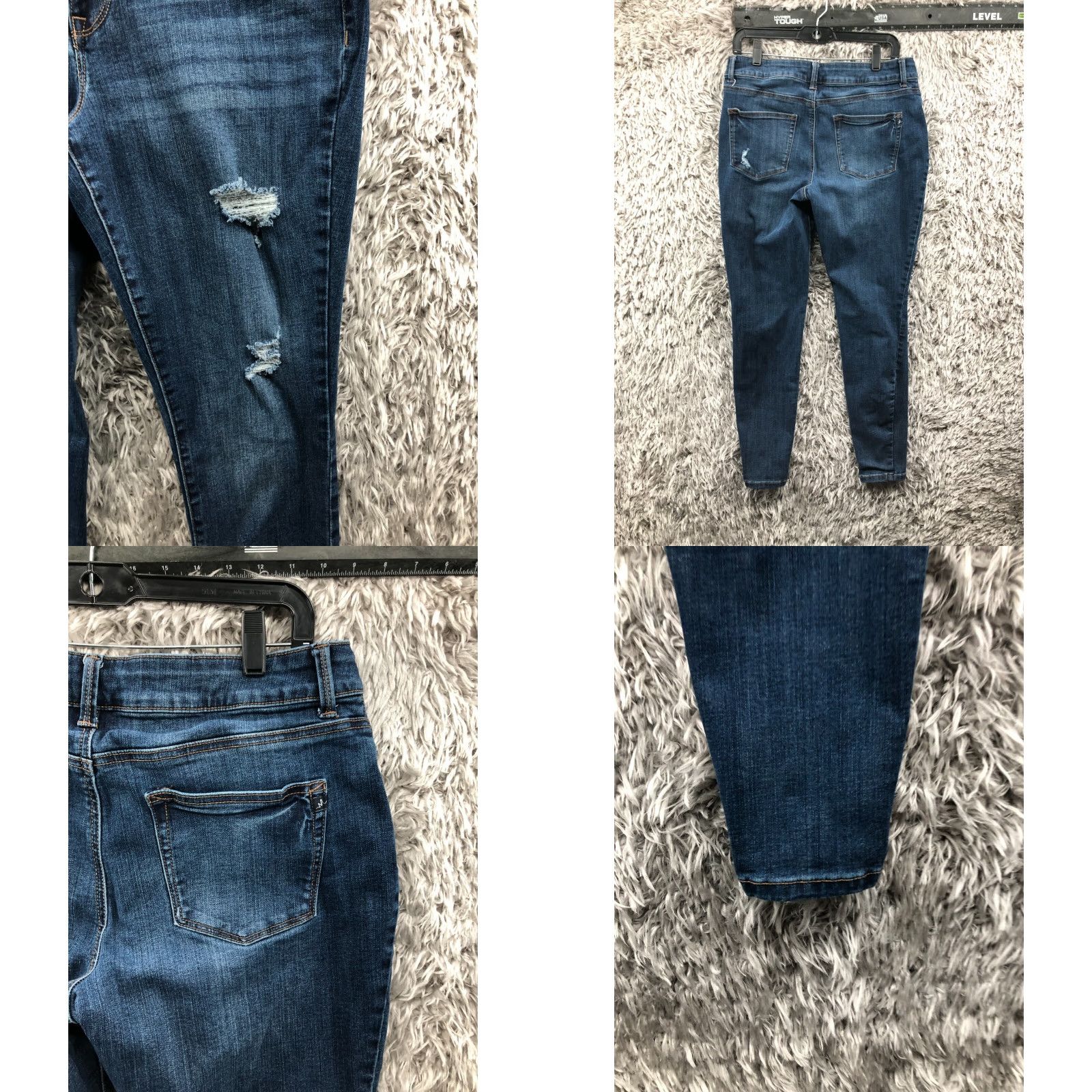 Vintage Maurices Jeans Skinny MAURICES Mid Rise jeans Woman L 30 Blue Denim 5-Pocket Design Belt Loops Zipper Button Modern Classic American Size 36" / US 14 / IT 50 - 8 Thumbnail