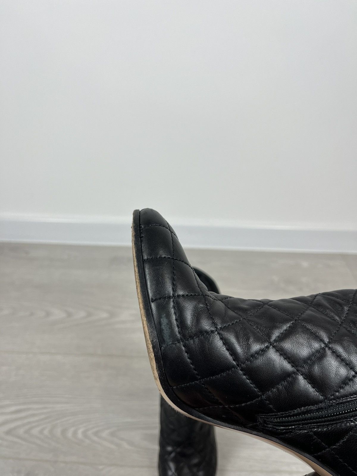 Gianvito Rossi Gianvito Rossi Black Leather Quilted Zip Heel Boots Size US 8 / IT 38 - 10 Thumbnail