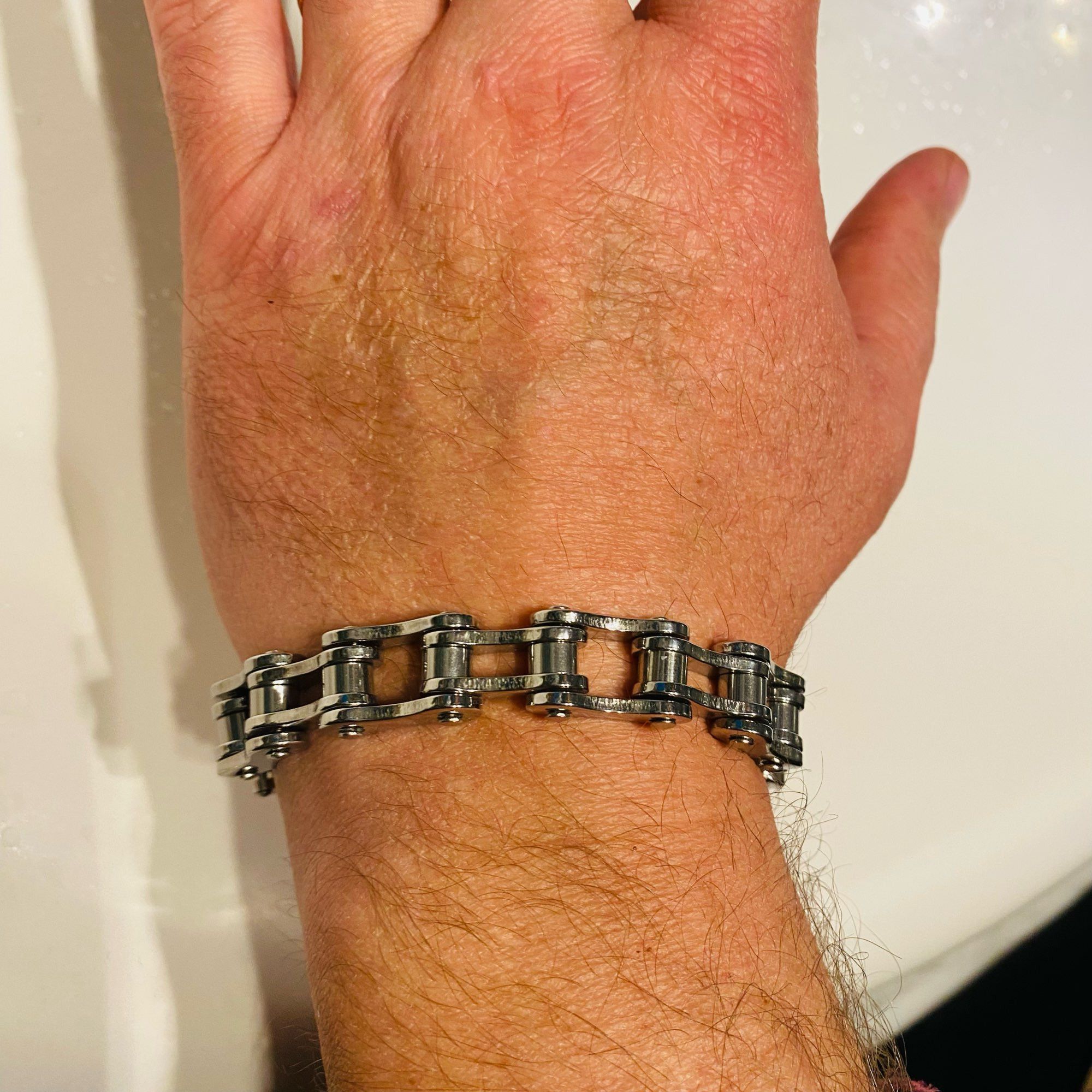 Vintage Steel Biker Chain Bracelet Size ONE SIZE - 3 Thumbnail