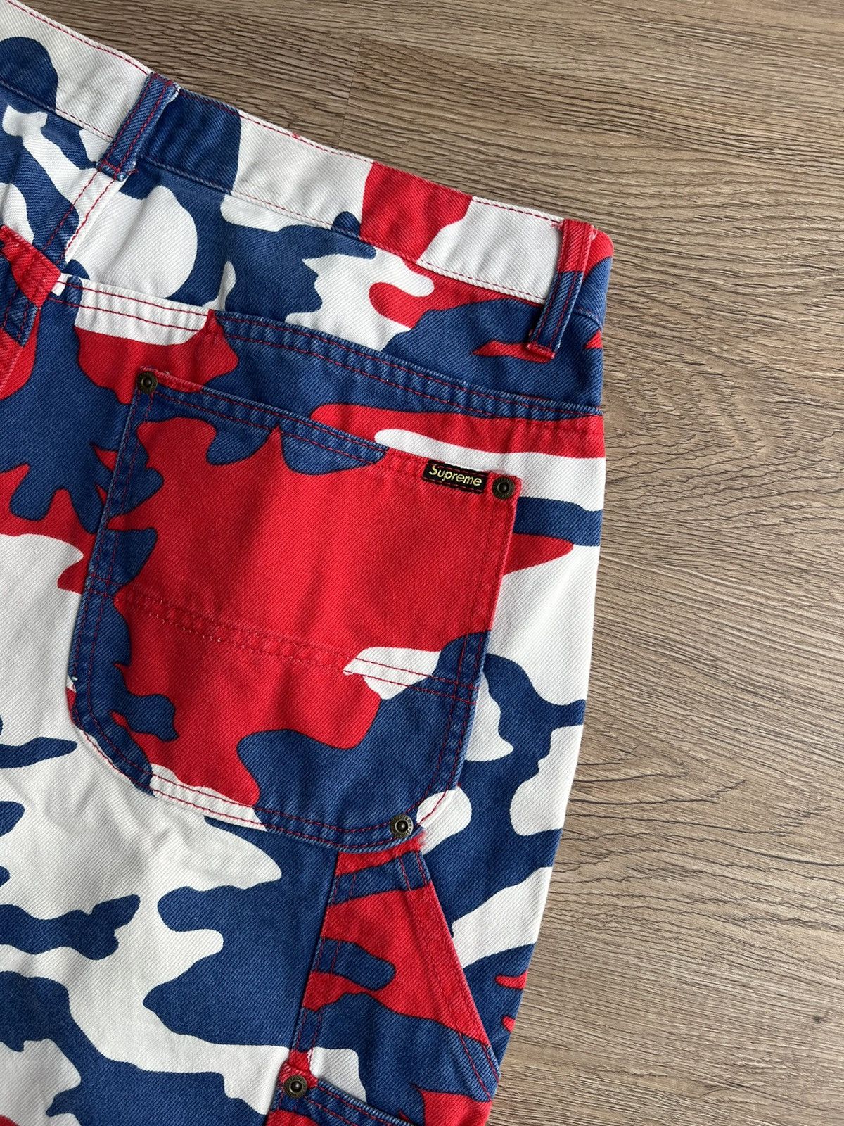 Supreme Supreme Cutoff Double knee Denim Painter Short Red Camo Size US 34 / EU 50 - 5 Thumbnail