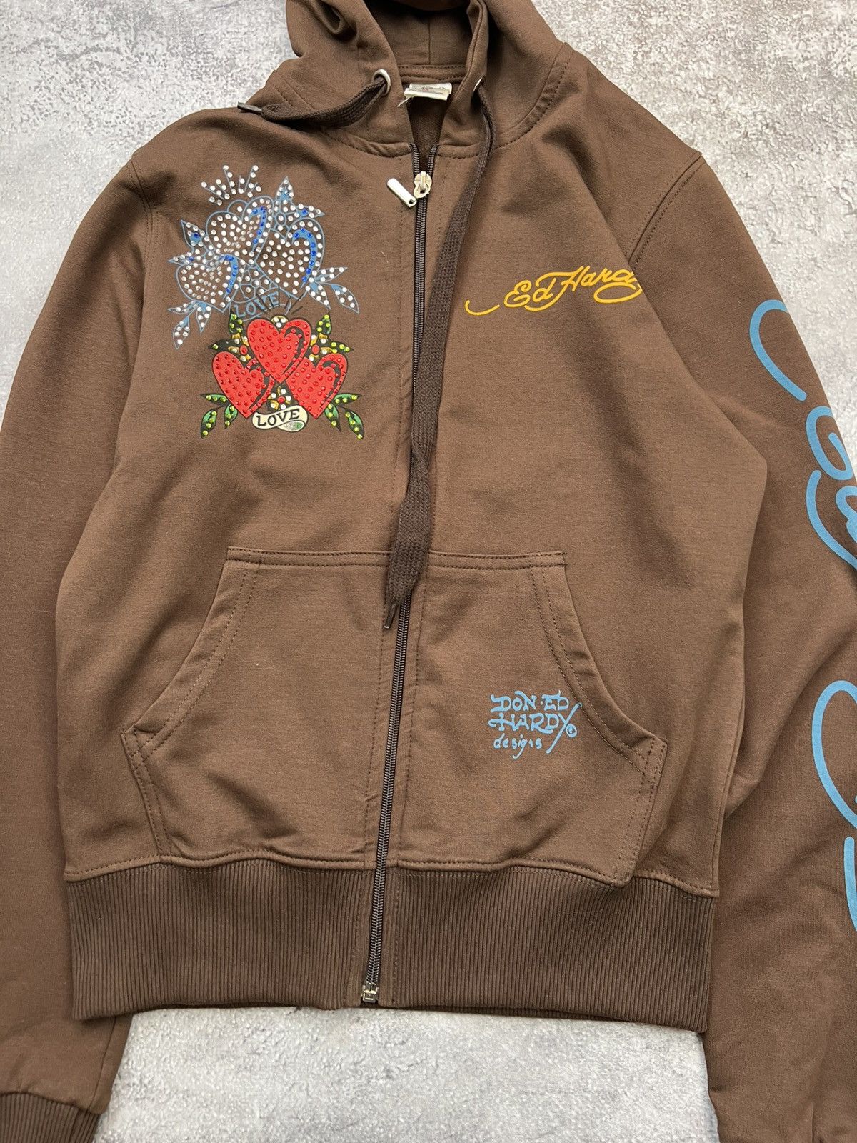 Ed Hardy Ed Hardy Brown Zip Up Hoodie Womens Size M / US 6-8 / IT 42-44 - 3 Thumbnail