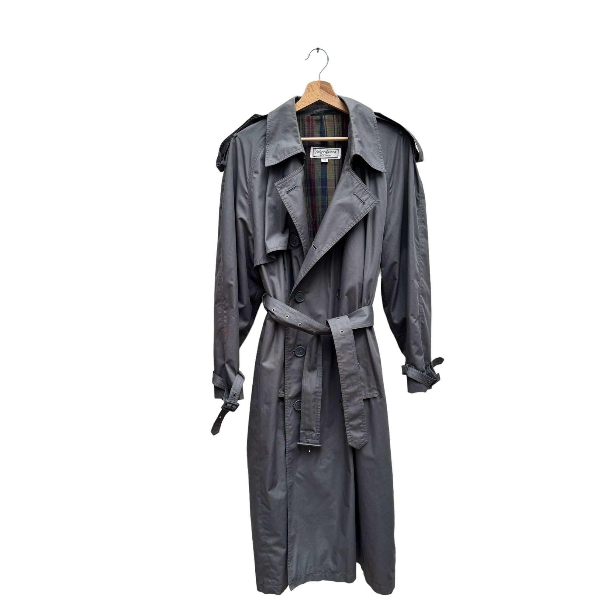 Yves Saint Laurent Vintage Grey Trench Coat Size US M / EU 48-50 / 2 - 4 Thumbnail