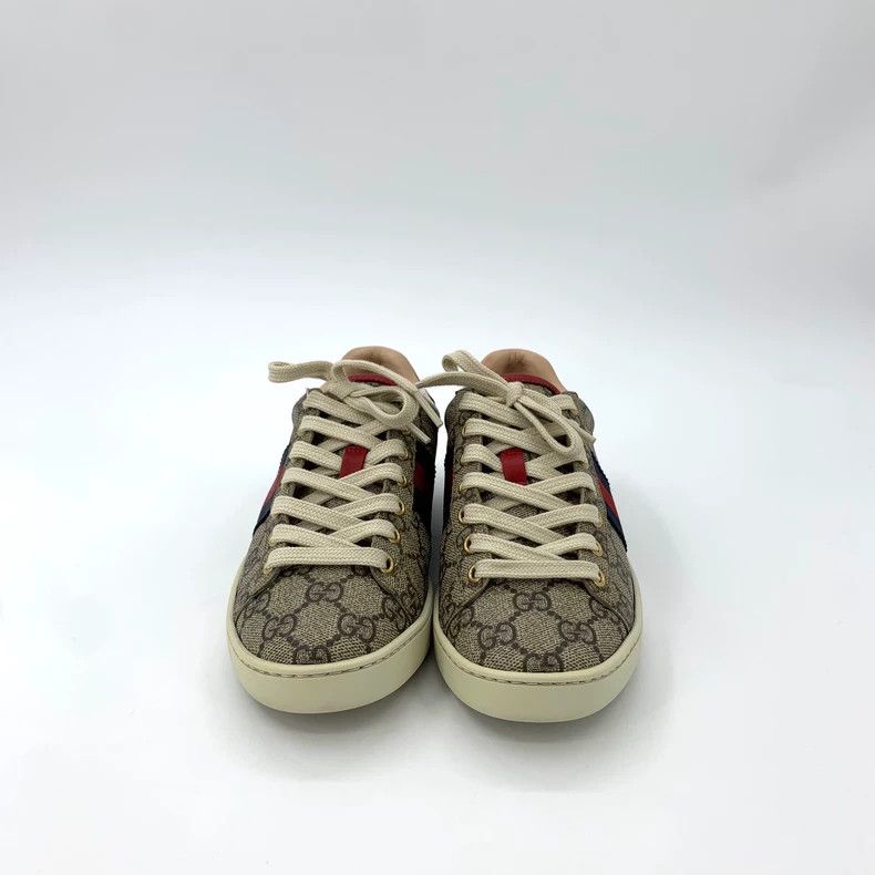Gucci Gucci Size 35 Ace series size 35 ebony logo old flower ful Size US 5 / EU 37 - 3 Thumbnail