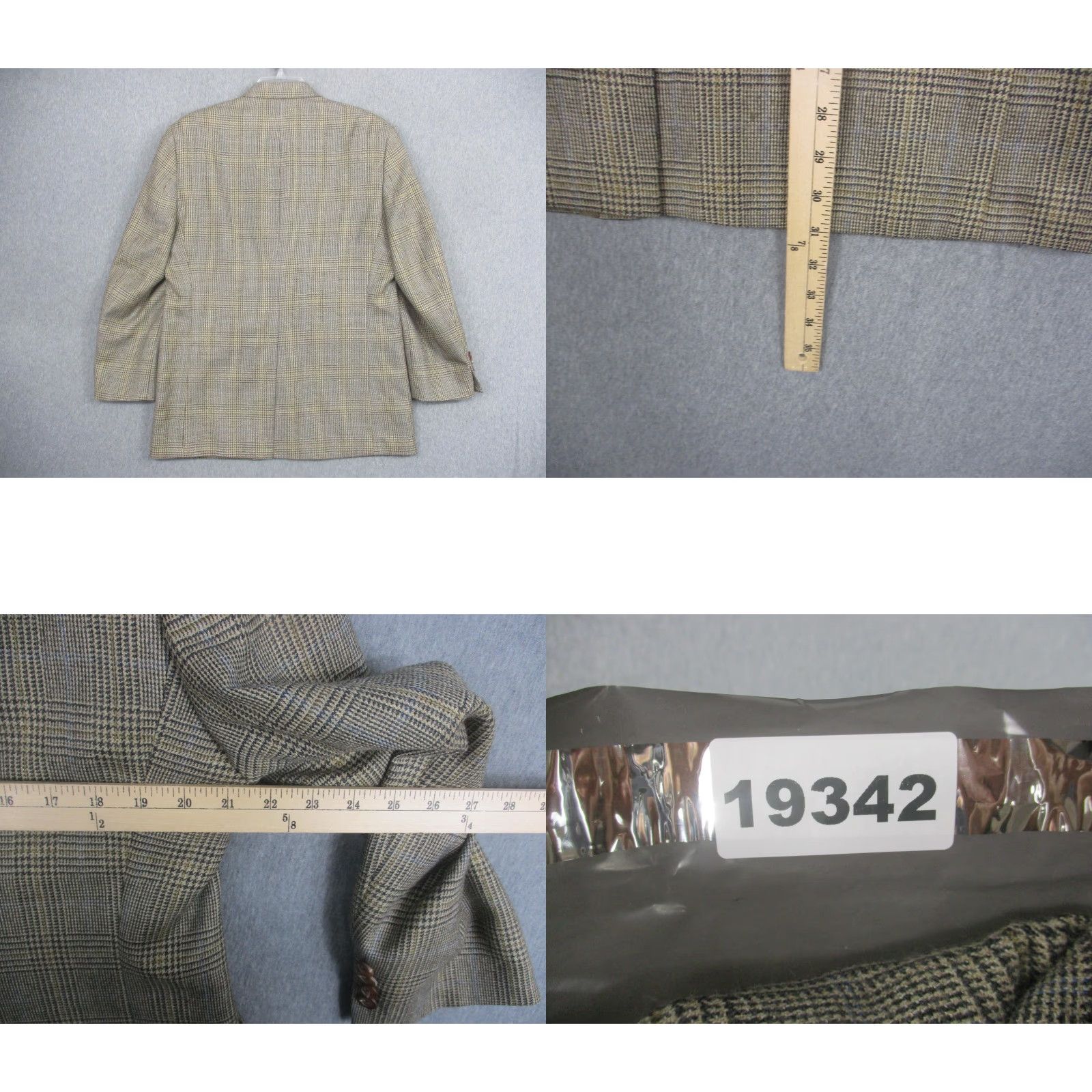 Ralph Lauren Lauren Ralph Lauren Blazer Mens 40R Brown Plaid Tweed Wool Sport Coat Jacket Size 40R - 9 Thumbnail