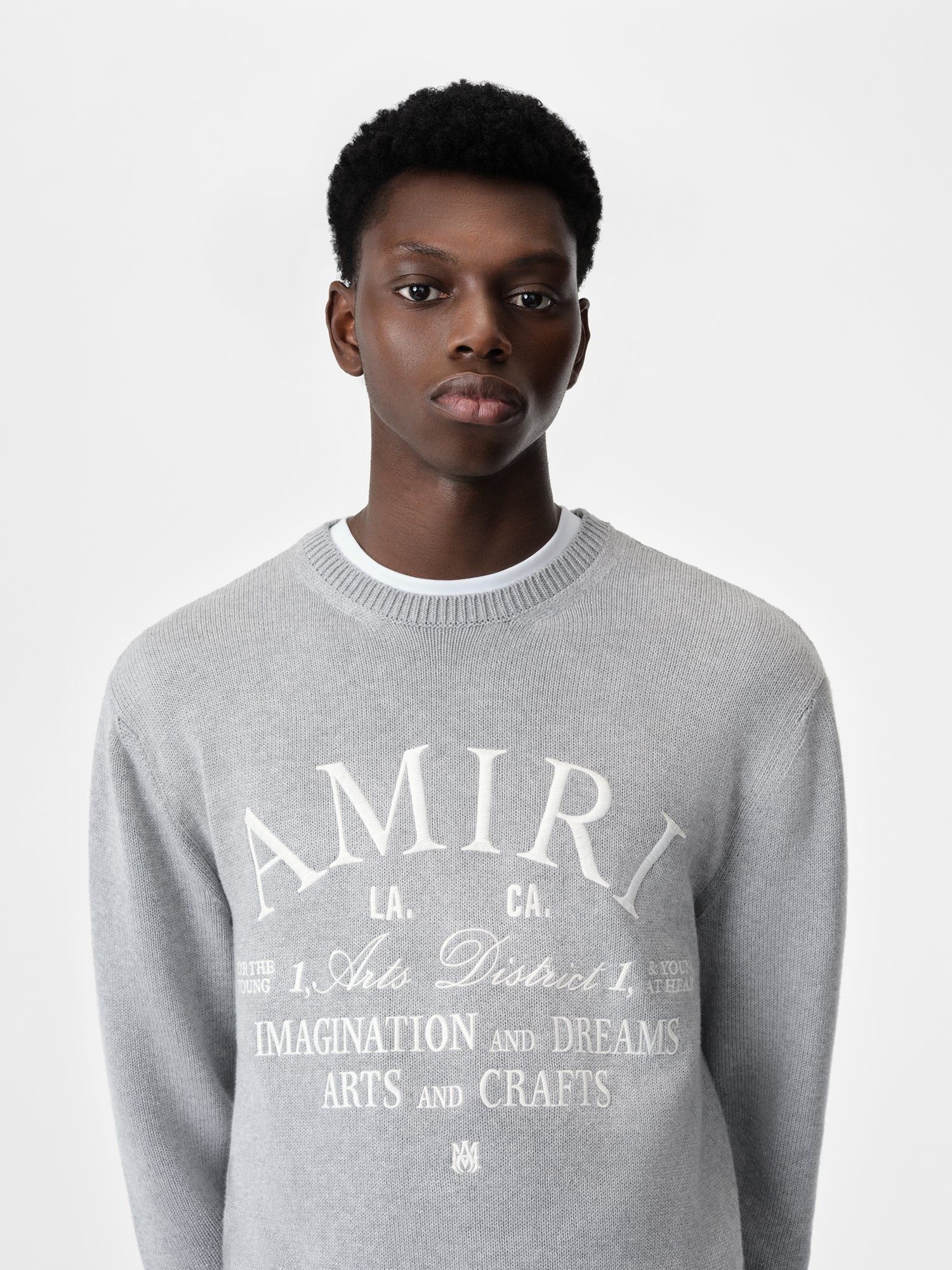 Amiri o1orln0326 Arts District Crewneck Sweater in Grey Size US M / EU 48-50 / 2 - 3 Thumbnail