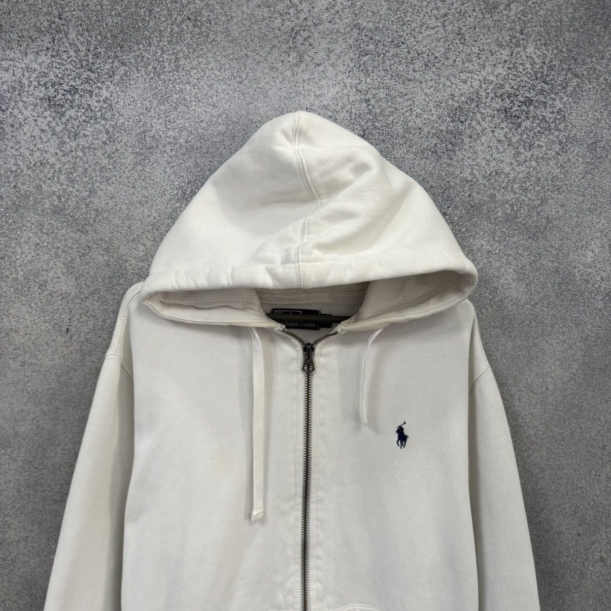 Polo Ralph Lauren Vintage Polo Ralph Lauren Zip Up Hoodie White Size US L / EU 52-54 / 3 - 2 Thumbnail