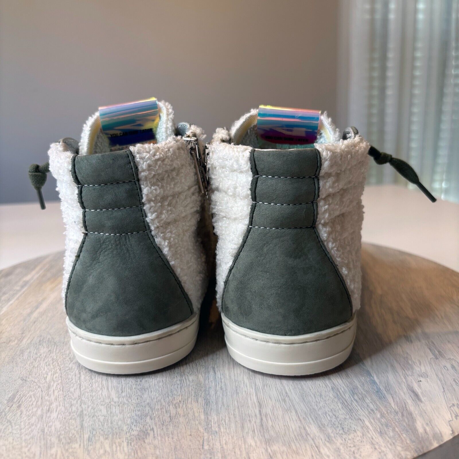 P448 P448 Skate Women's Wad Hi-Tops Green Sherpa Sneakers Size 7 Size US 7 / IT 37 - 7 Thumbnail
