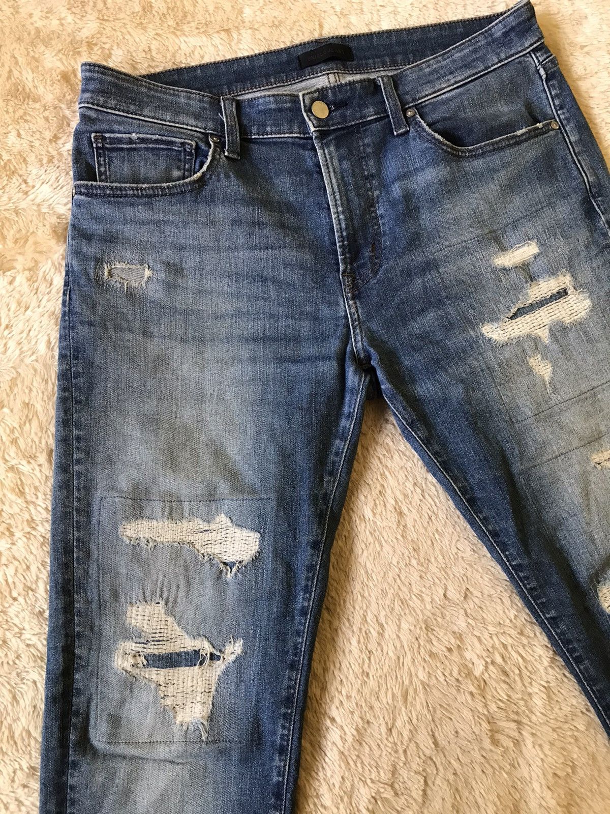 Japanese Brand × Uniqlo Uniqlo Ultra Stretch Skinny Fit Jeans Patchwork Size US 32 / EU 48 - 5 Thumbnail